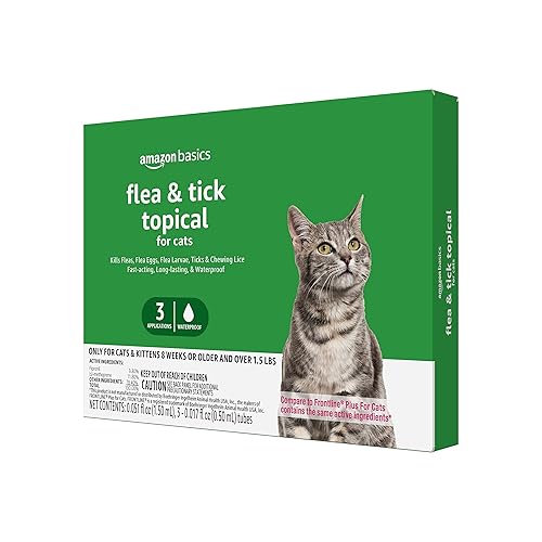 Amazon Basics Flea and Tick Topical Treatment for Cats (Over
