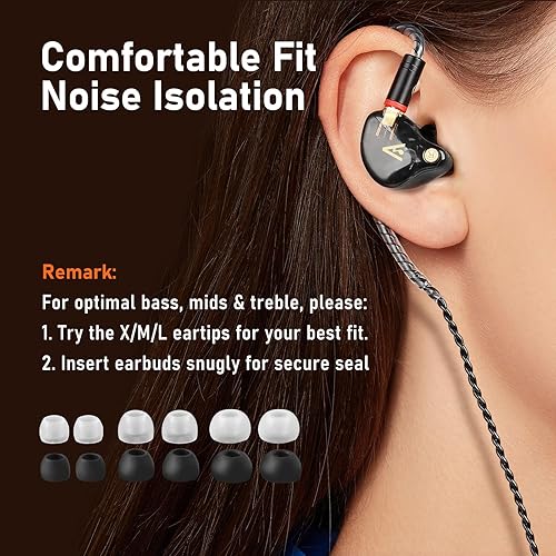 Miniatura 5 de Vibes 202 - Auriculares con cable - Auriculares HiFi in Ear Monitor - Auriculares profesionales con aislamiento de ruido - Sonido claro, graves