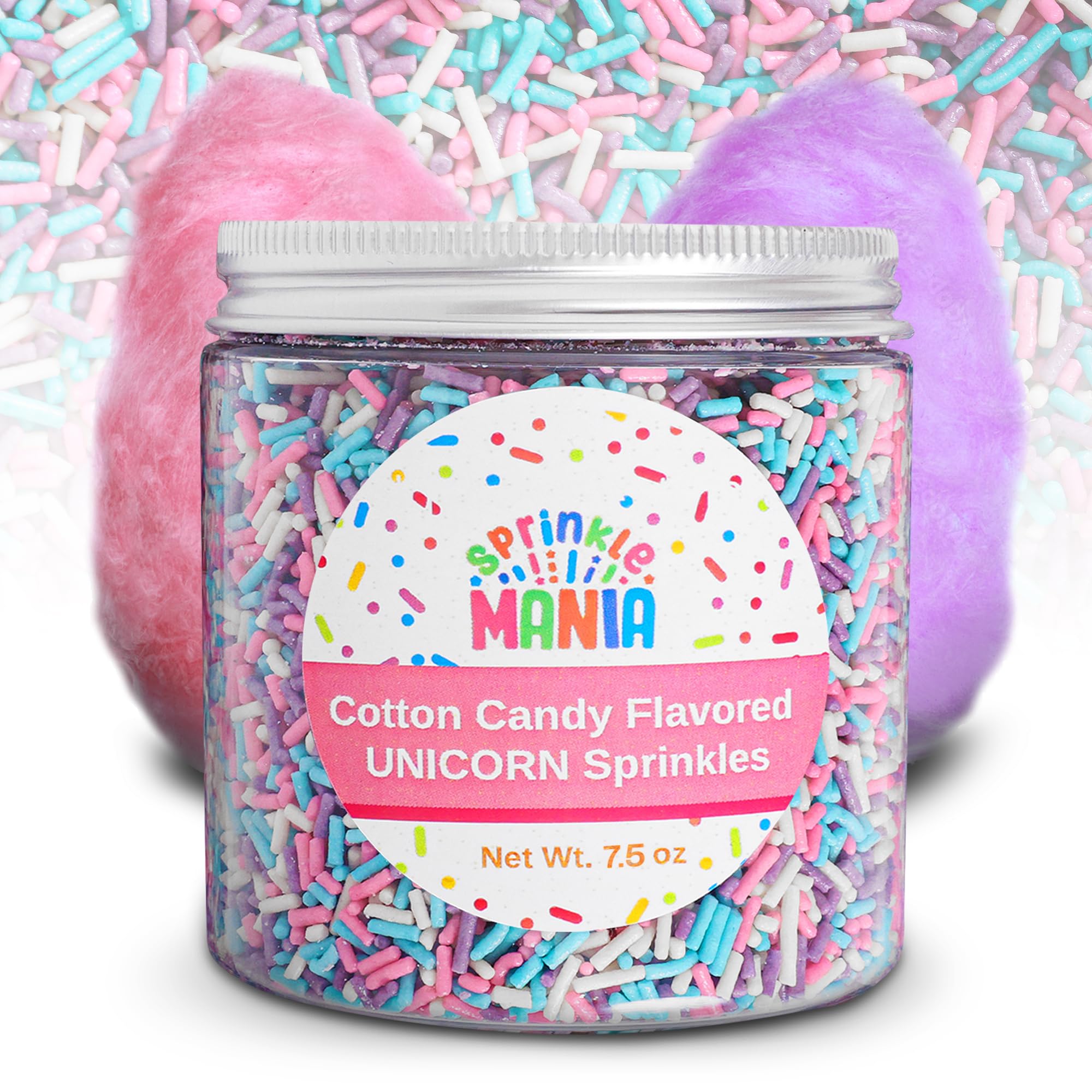 Cotton Candy Sprinkles for Cupcakes – Tastes Exactly Like the Real Thing! Adds a Fun, Sweet Twist to Any Dessert – Edible Cotton Candy Ice Cream Topping (Carnival 7.5oz)