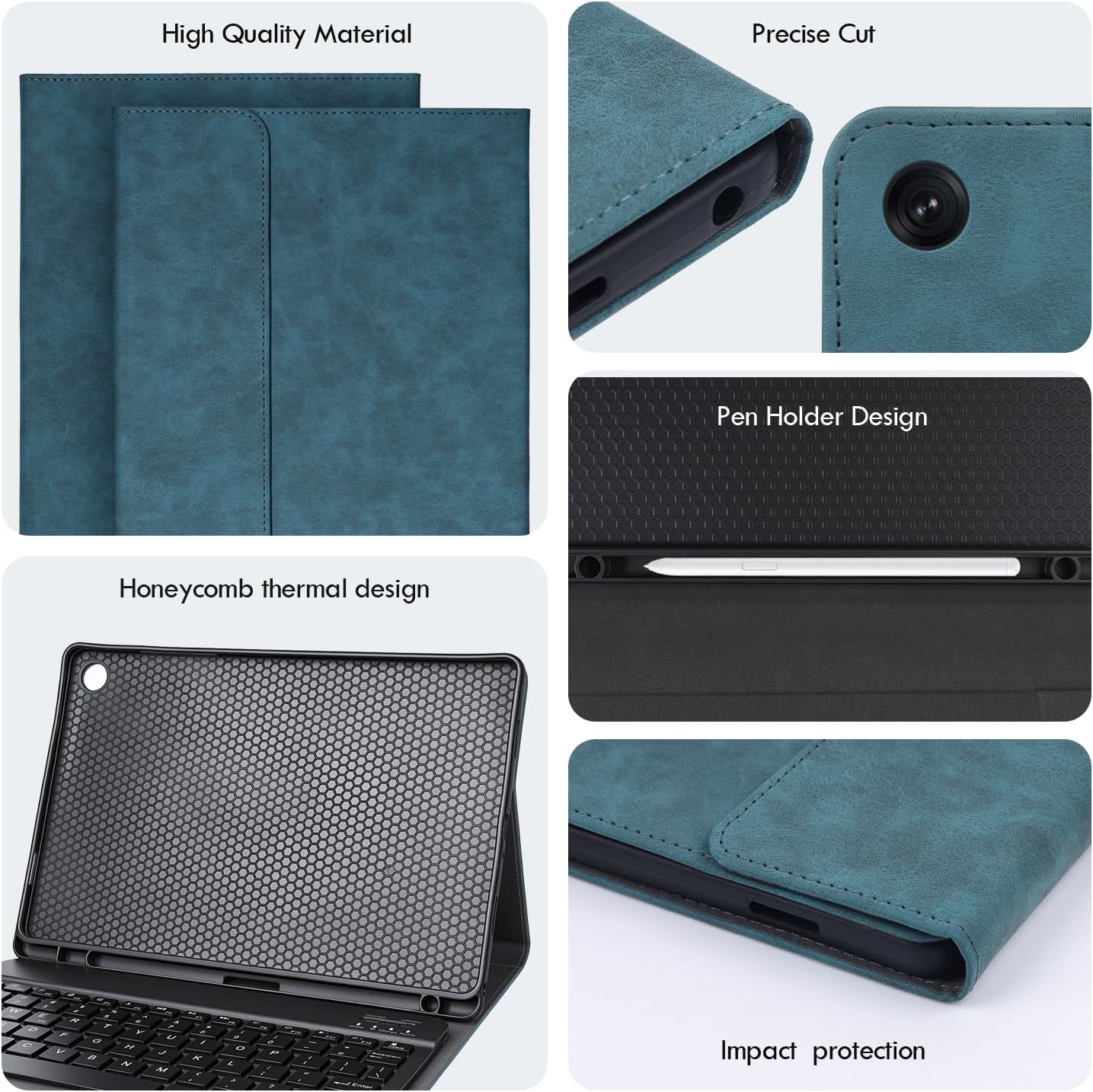 for Galaxy Tab A11 Plus case with Keyboard & Galaxy Tab A9 Plus 10.9inch,Mouse and 7 Color Rainbow Backlight Magnetic Keyboard,PU Leather Cover with Pencil Holder for Galaxy A11+/A9+,Green