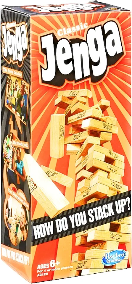 Hasbro Jenga Classic | Block Stacking Game for 1 or More Players
