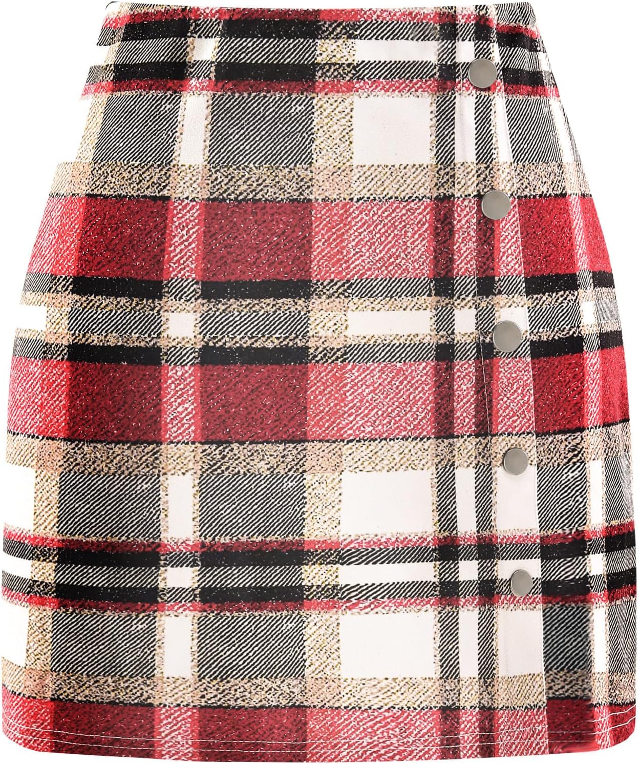 Plaid Mini Skirt for Women 2026 High Waist A Line Pencil Spring Skirts Casual Bodycon Skirt