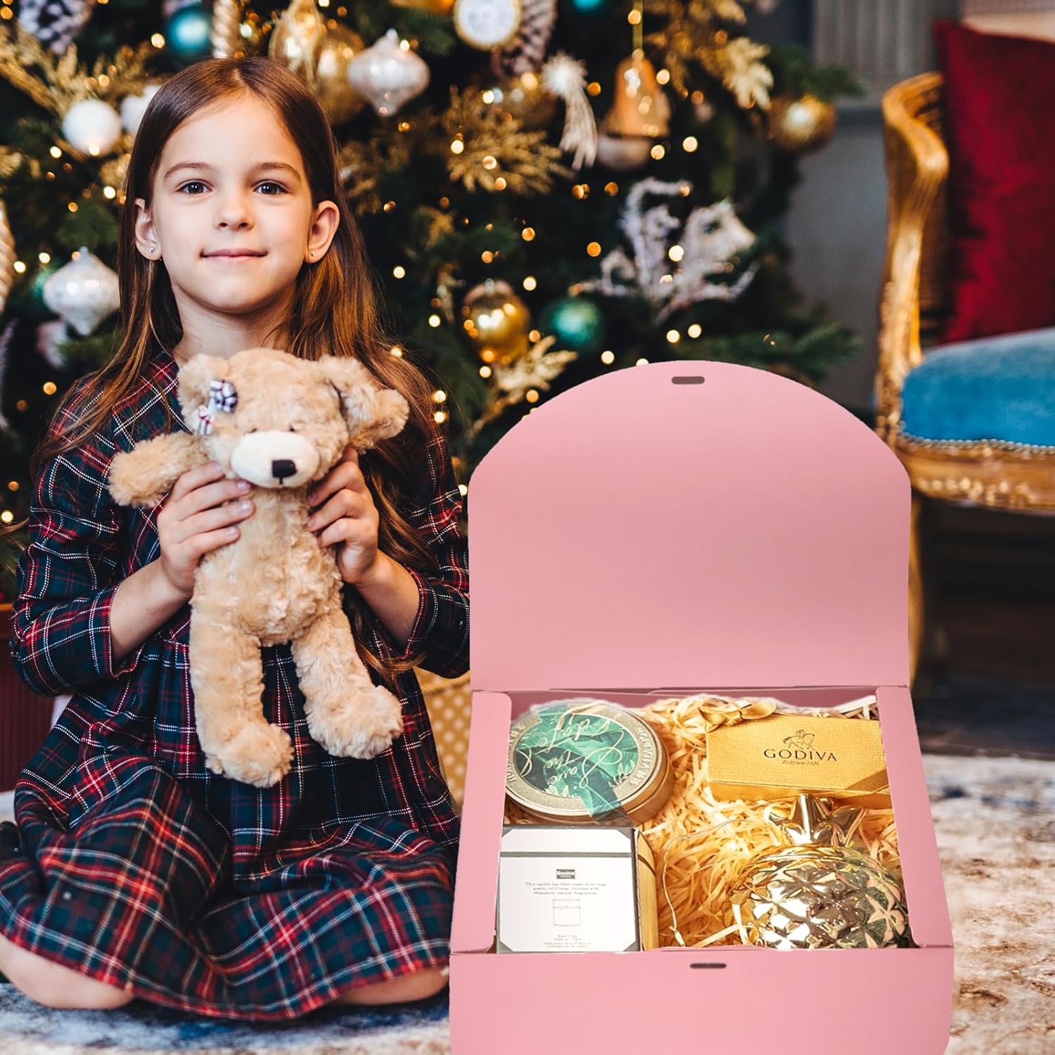 10 PCS Gift Boxes with Lids, 10.6x7.8x3.1 Inch Kraft Paper Gift Box, pink with Ribbon, Bridesmaid Proposal Box for Wedding, Packaging, Present, Birthday, Cupcake - Image 5