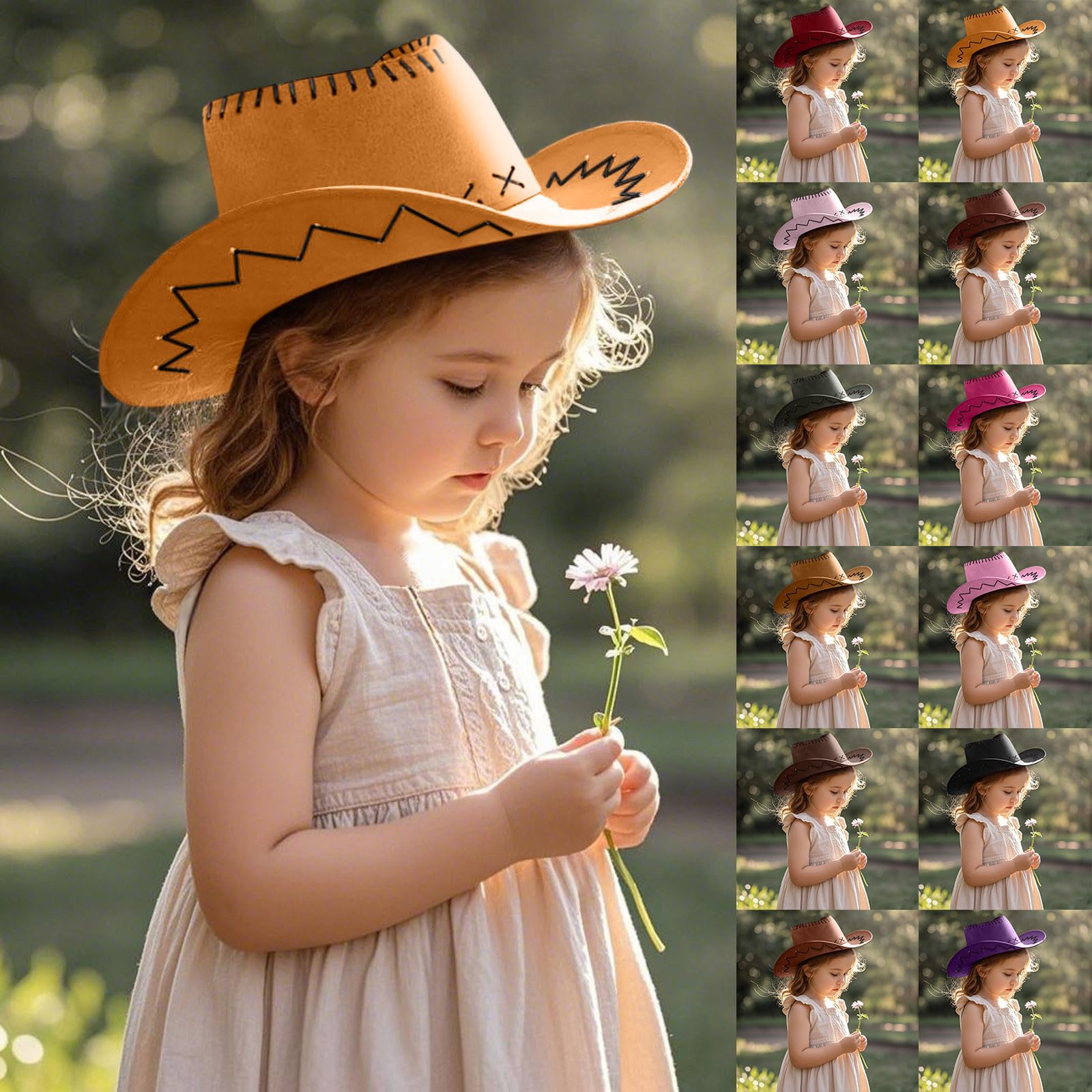 Générique Chapeau De Cowboy En Daim Synthétique Pour Enfants Chapeau Cowboy Enfant,Chapeau De Cowboy Enfant Pour Fêtes À Thème,Déguisements,Costumes D'halloween,Vêtements Pour Enfants