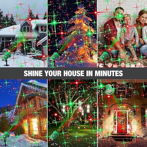 Miniatura 6 de Proyector de luces de Navidad para exteriores, luz de proyección estrellada roja y verde con control remoto, proyector de luz LED para exteriores,