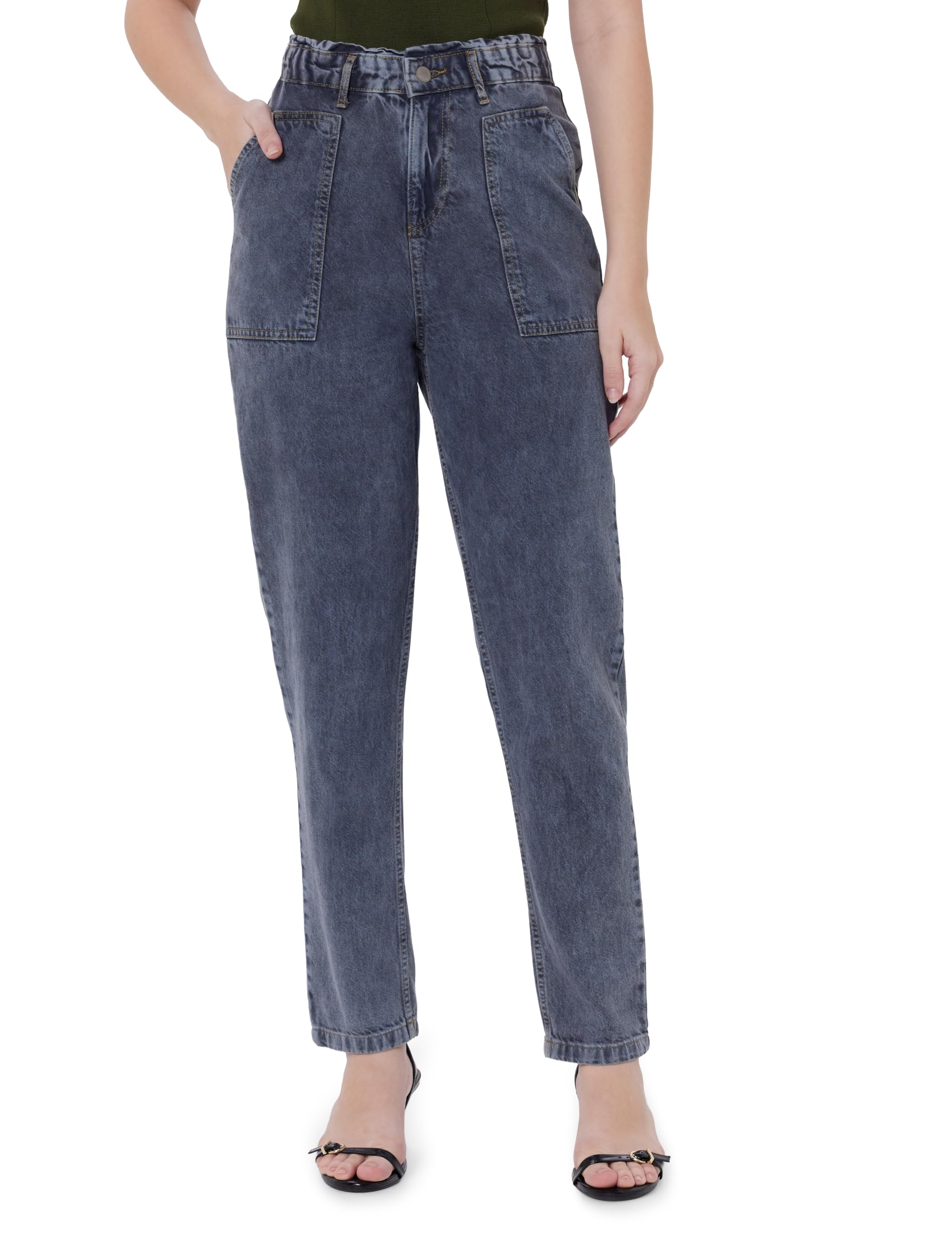 kraus jeans Women's Cotton Baggy Fit High-Rise Ankle Length Jeans (WFC-313)-picture-46