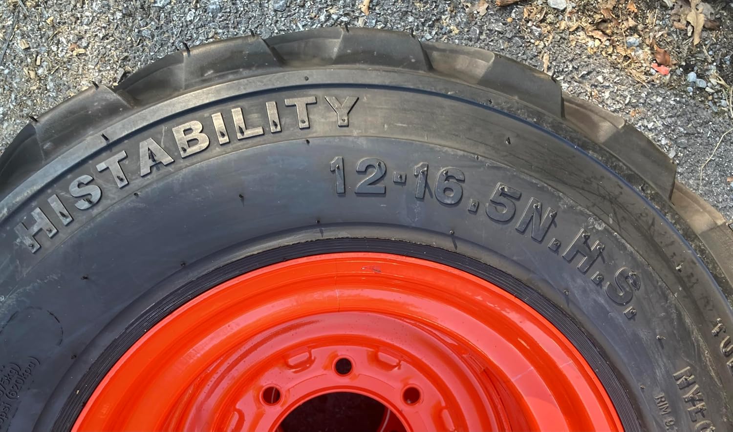 (1) HD 12-16.5 Forerunner SKS-8 Skid Steer Tire on Wheel/Rim (8 lug) for Bobcat & more-14PLY -12X16.5 (Right Side Mount)