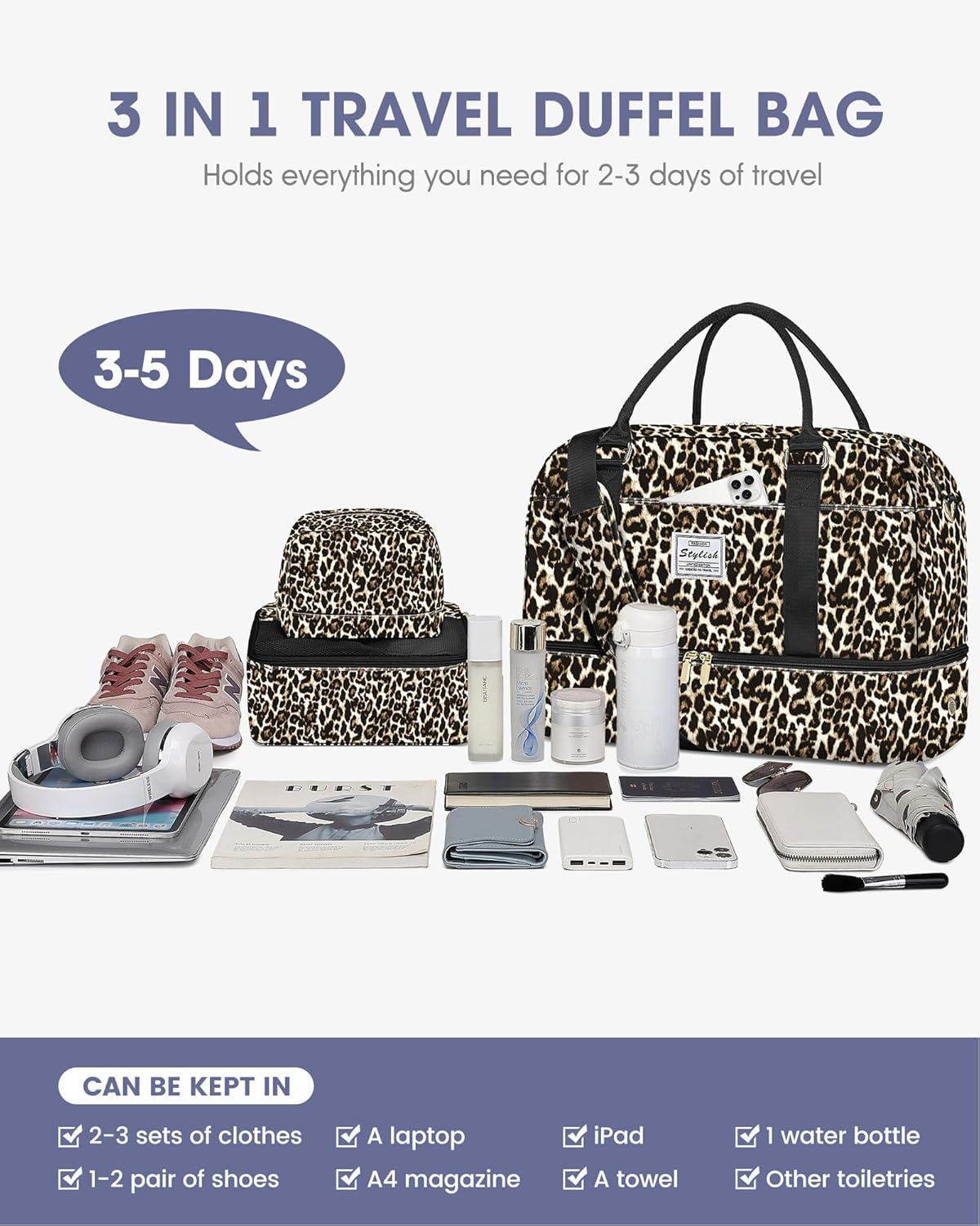 Travel Duffle Bag Weekender Bags For Women Carry On Duffel Bags For Airplanes Overnight Bag