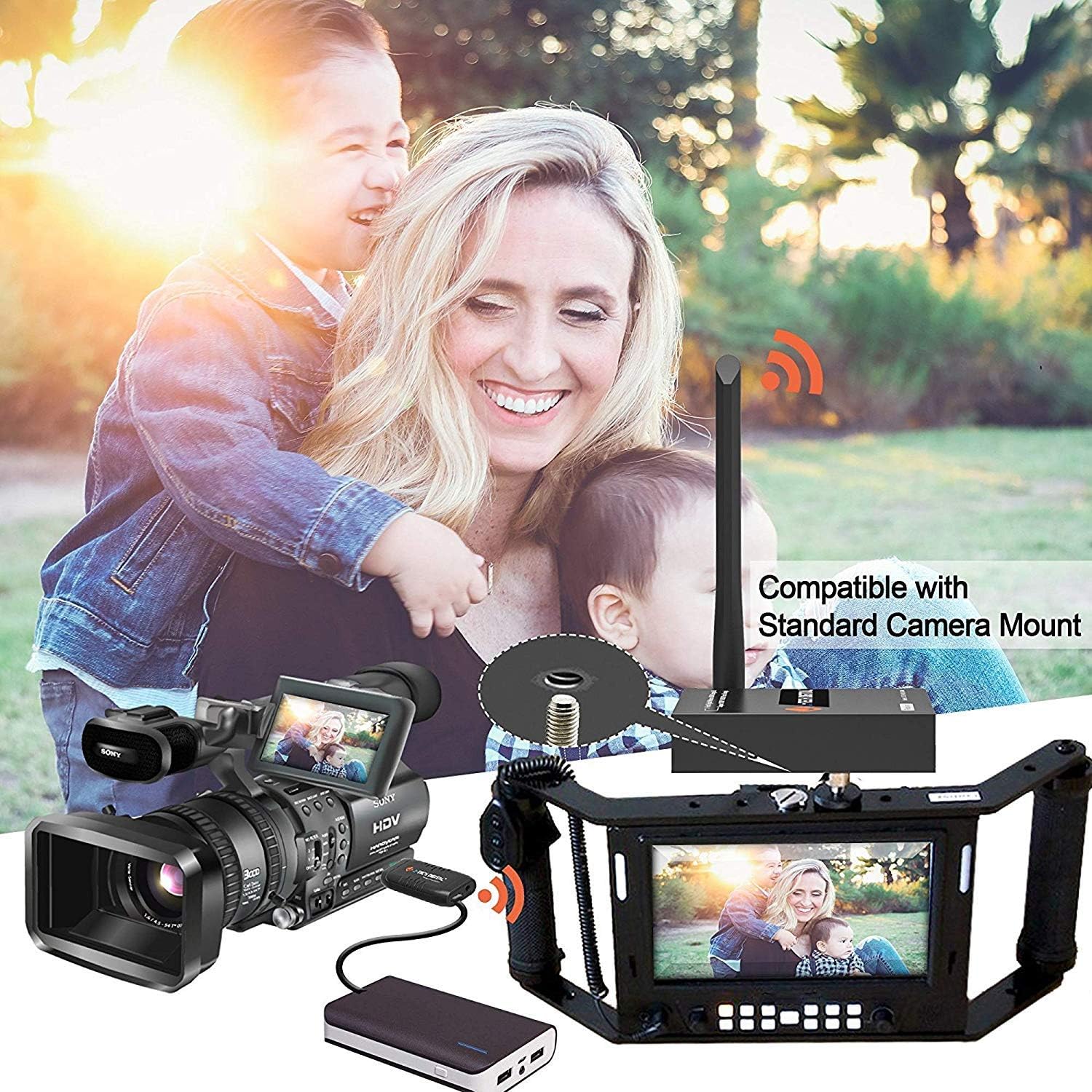 J-Tech Digital Wireless HDMI Extender with Camera Mount