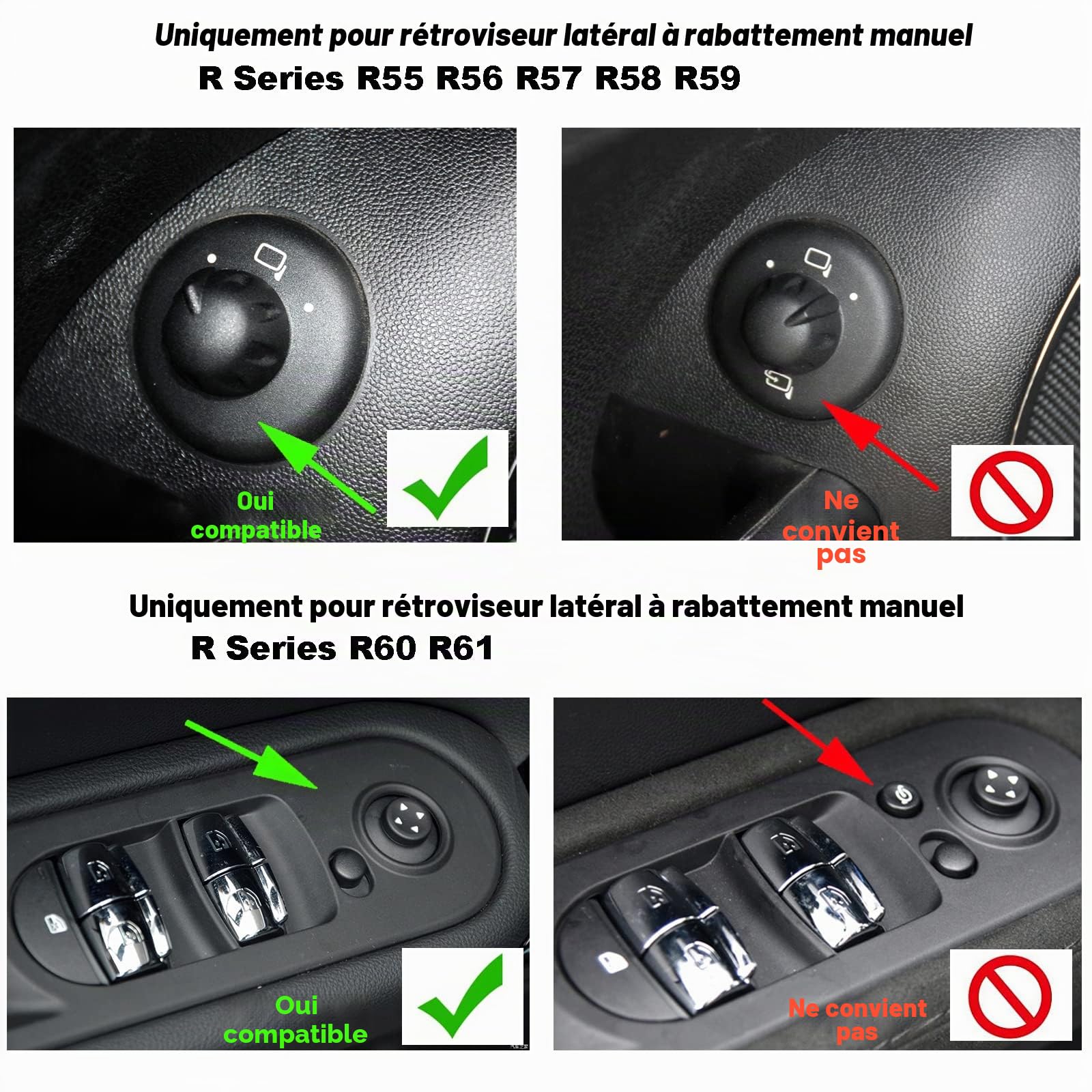 MINI Rétroviseur extérieur Décoration, coques de rétroviseurs latéraux pour Mini Cooper 2008-2013 R55 R56 R57 R58 R59 R60 R61(Union Jack gris, pour Rétroviseur latéral rabattable manuel)