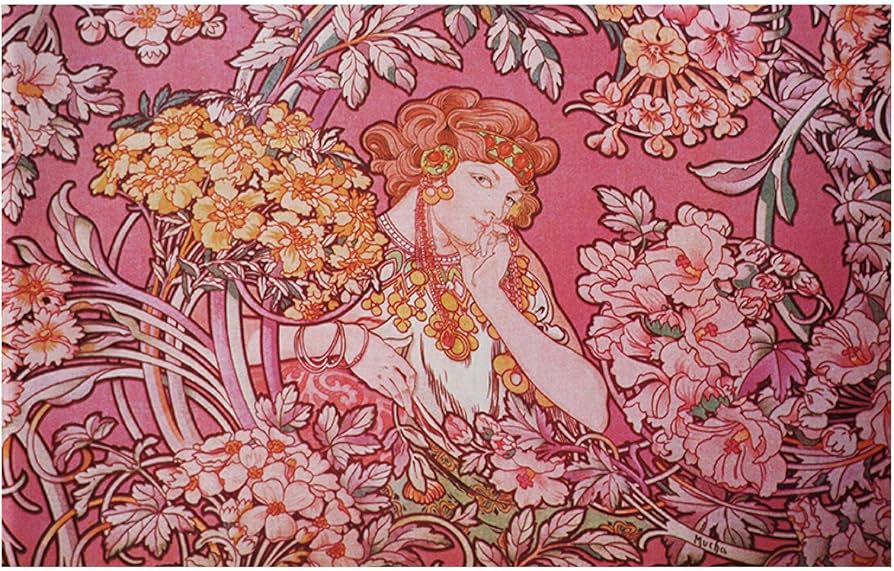 アルフォンスミュシャ壁掛けミラー鏡パブミラーアンティーク絵画 アルフォンスミュシャ壁掛けミラー鏡パブミラーアンティーク絵画