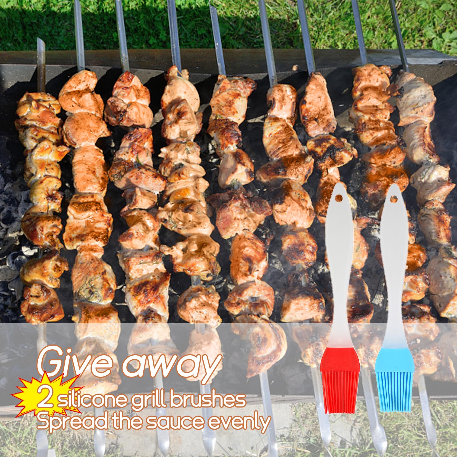 20 Brochettes En Acier Inoxydable Plat + Tube Rangement - Réutilisables Pour Barbecue Viande Légumes