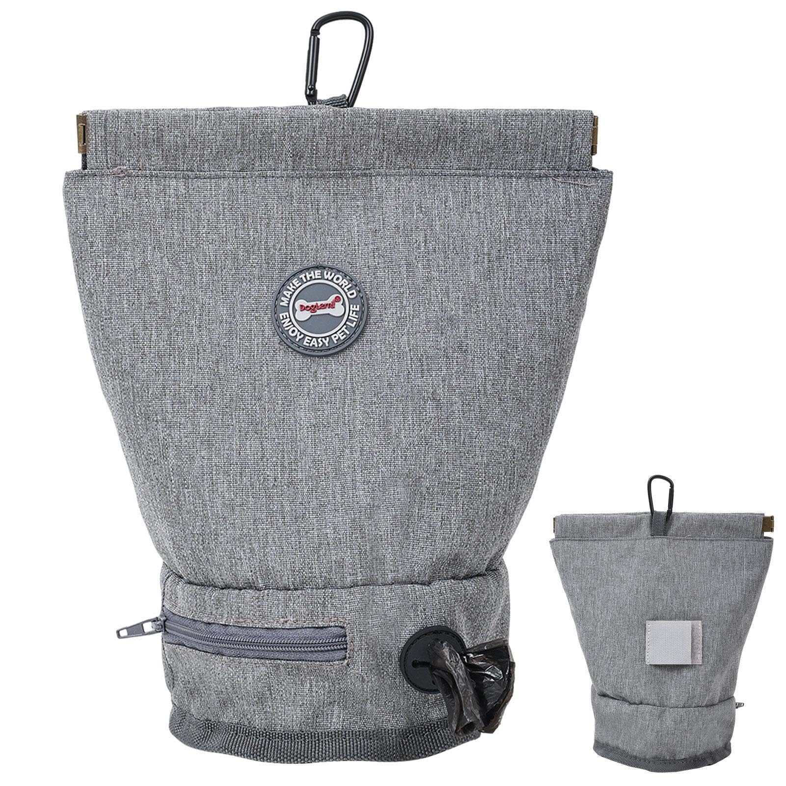 Sac à déjections canines réutilisable – Distributeur de sacs à déjections canines anti-odeurs avec grande capacité, pochette anti-odeurs pour un nettoyage facile, idéal pour les chiens de petite et