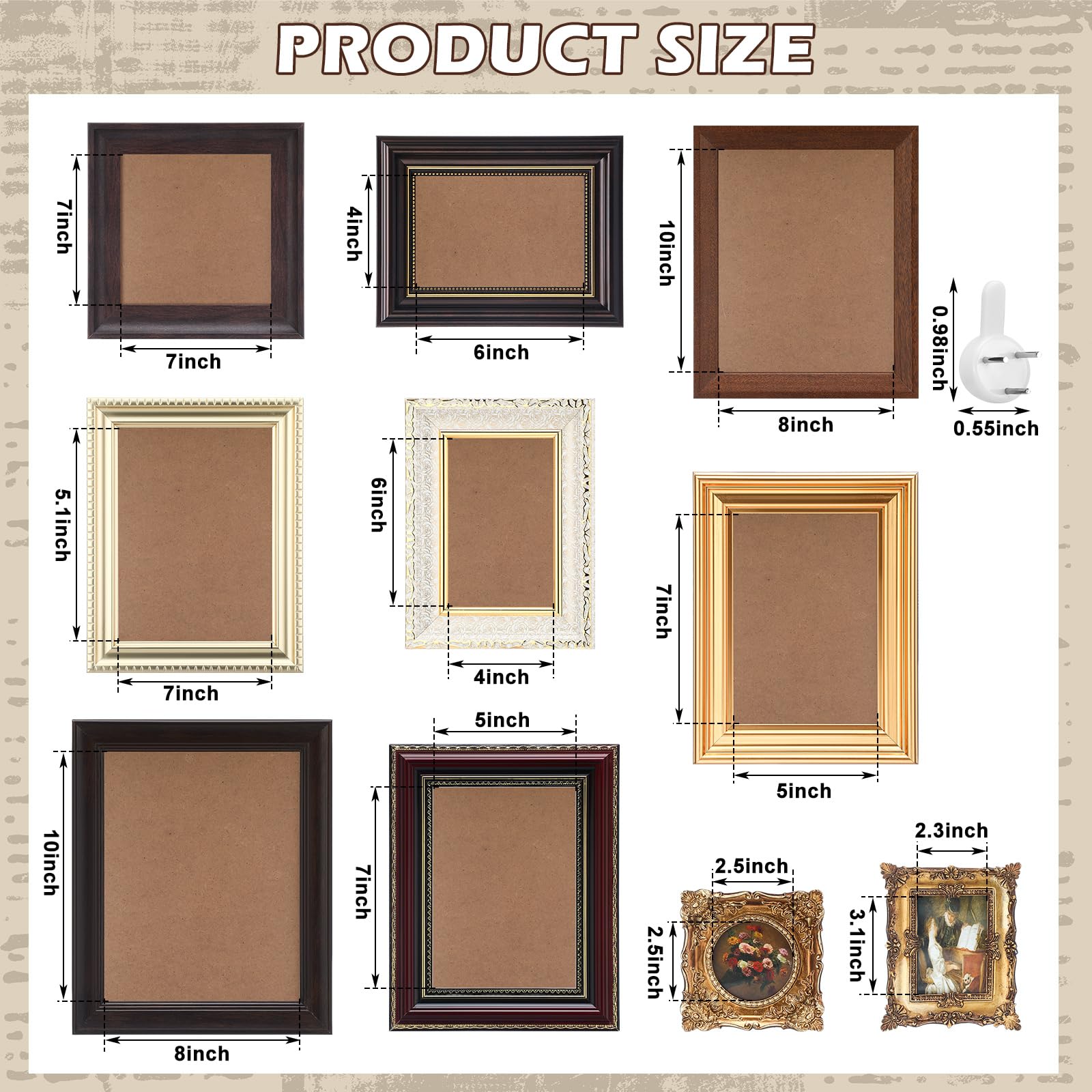 Amazon.com - Qunclay 10 Pack Vintage Picture Frames for Wall or