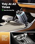Retractable Car Charger 4 in 1 Car Phone Charger with Led Light USB C Fast Charger for Car with 2 Retractable Cables and 2 USB Ports Compatible with i Phone 17/16/15/14/13/iPad Galaxy S25/24 Android