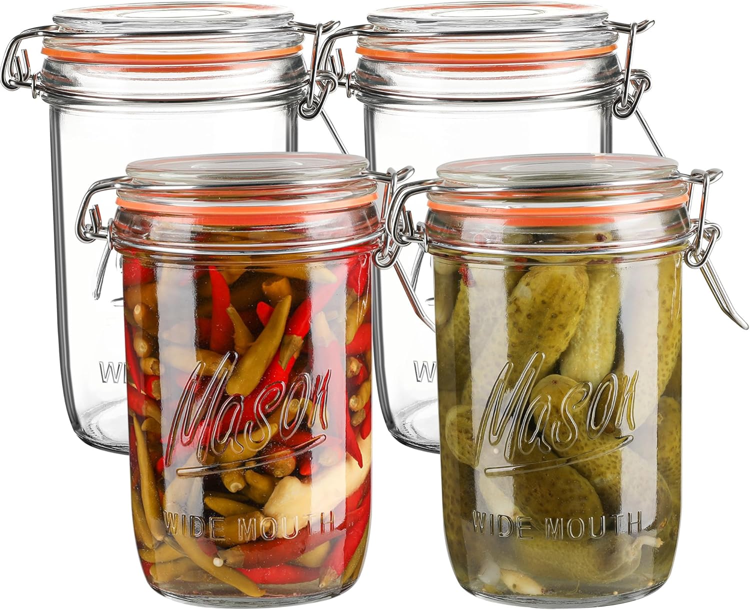 24oz Wide Mouth Mason Jars – 4 Pack Glass Jars with Airtight Lids for Canning, Pickling, Meal Prep, Jam, Jelly, Overnight Oats & DIY Projects - Image 3