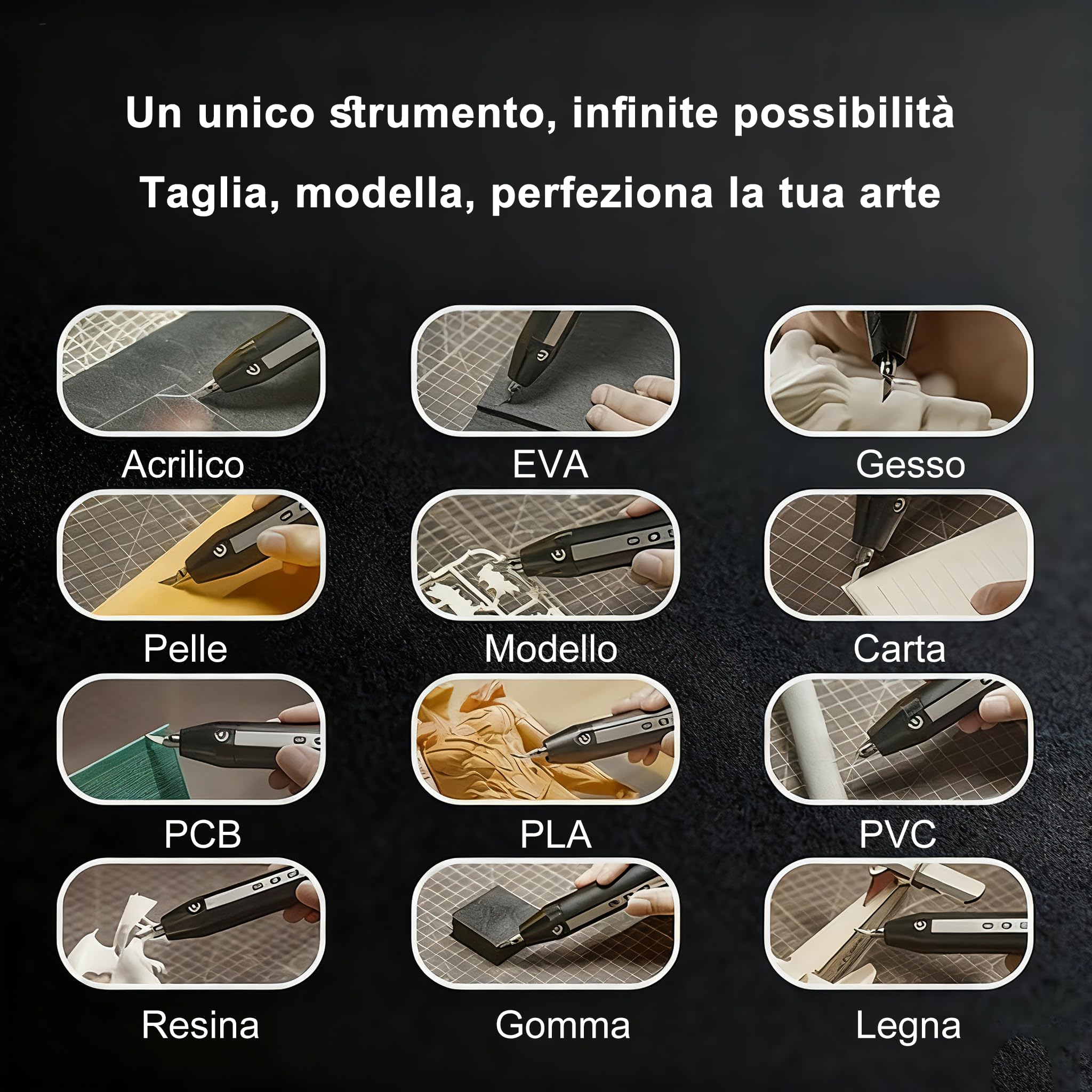 Hanboost C1 - Kit professionale senza fili ad ultrasuoni, multi-materiale, compatibile per progetti fai da te