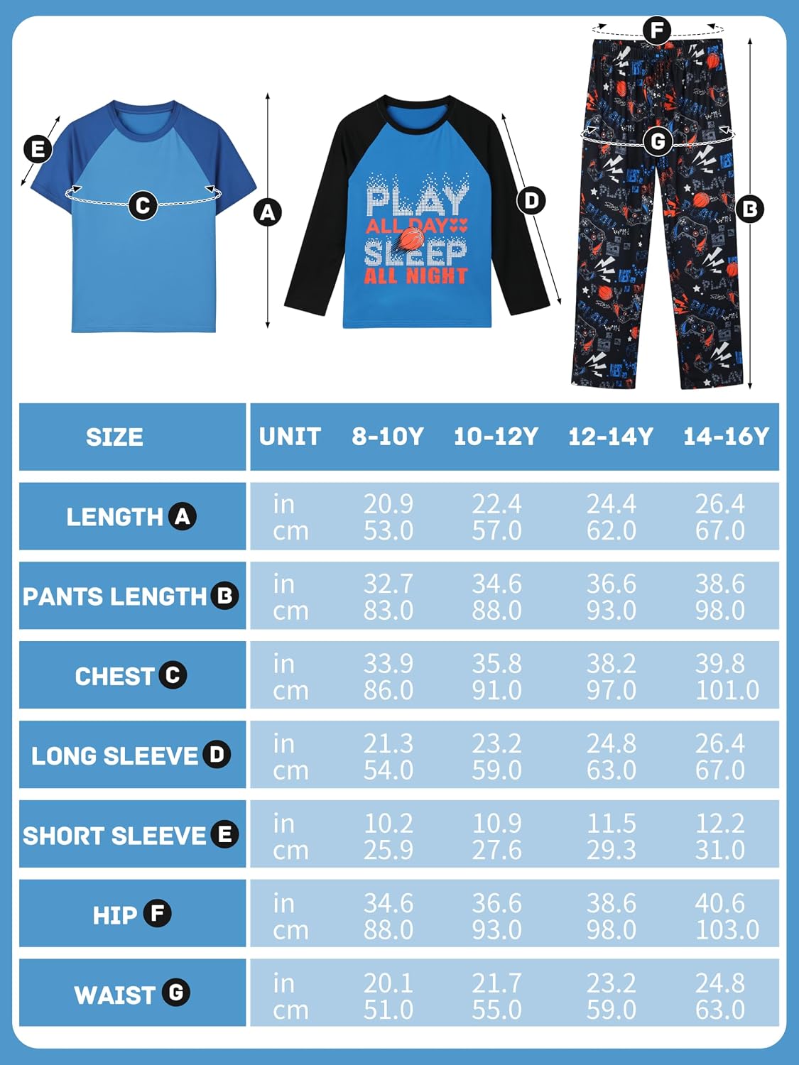 Motarto 3 Piece Boys Long Sleeve, Short Sleeve and Pants Sets Soft Loose Elastic Waist Boys Outfit Clothes with Pockets
