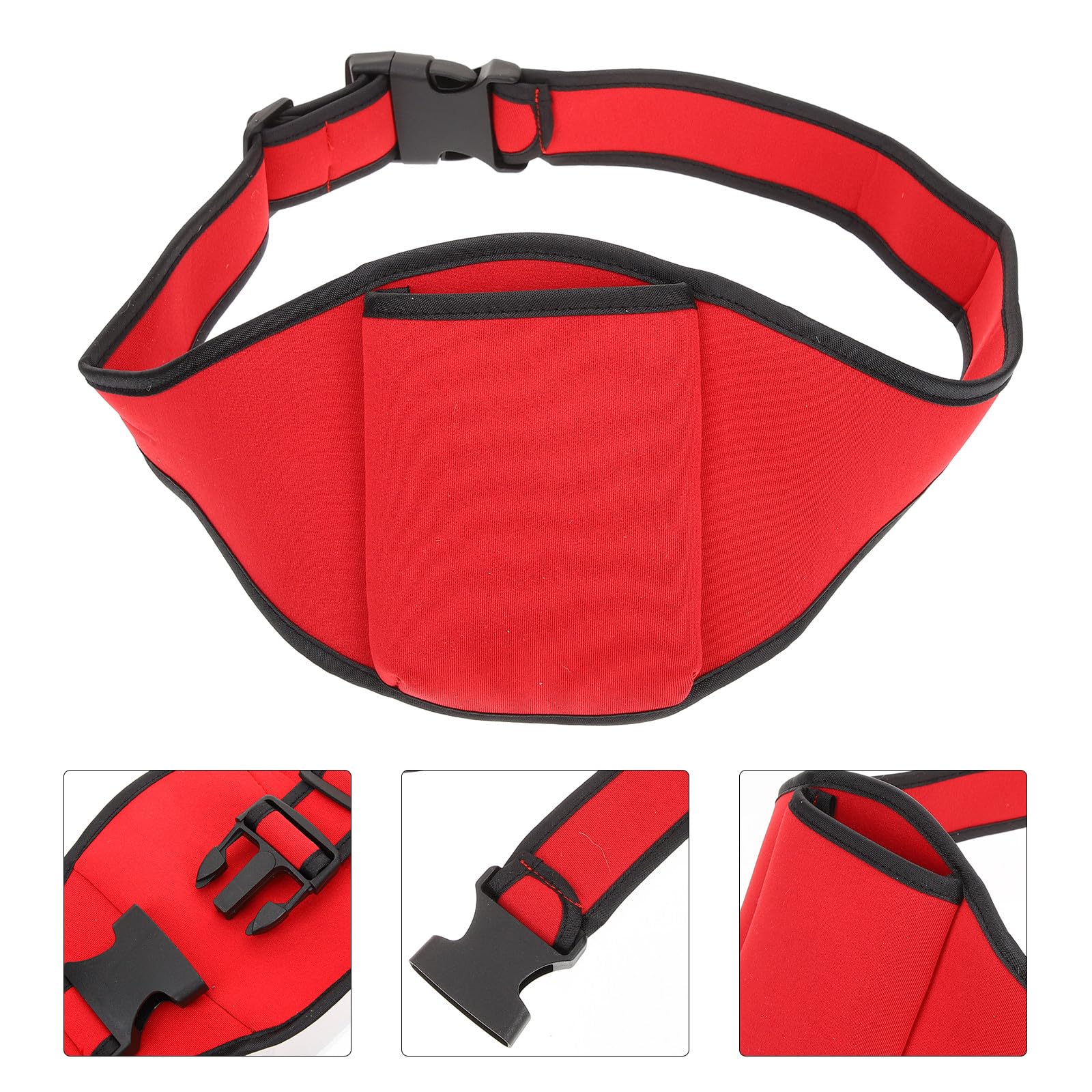 Borsa Cintura per Microfono Fitness in Fibra di Poliestere Rossa, Portamicrofono Sicuro e Discreto per Sport e Palcoscenico