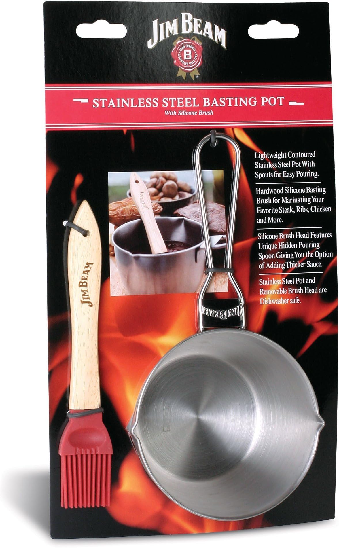 Jim BeamStainless Steel Basting Pot & Silicone Spoon Brush