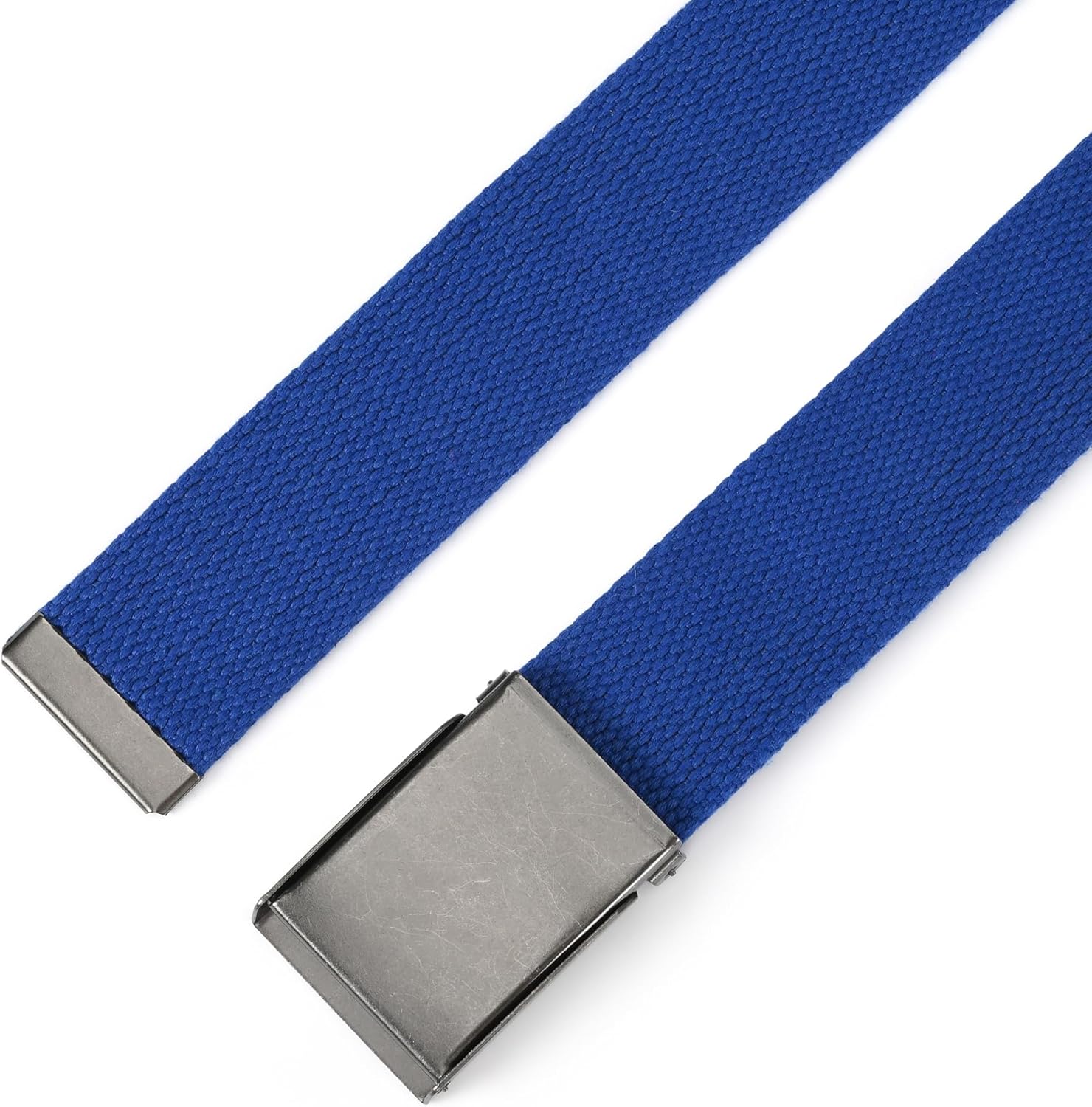 Mile High Life Canvas Web Belt | Cut to Fit Up to 52" | Flip-Top Matte Silver Nickel Buckle 12 Colors - Image 3