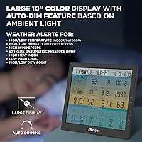 Vista 7 de Logia 21-in-1 Wireless Weather Station with 7-in-1 Solar Sensor Array, 6-Day Forecast, Wi-Fi, Large 10" Color Display, Wind Speed/Direction