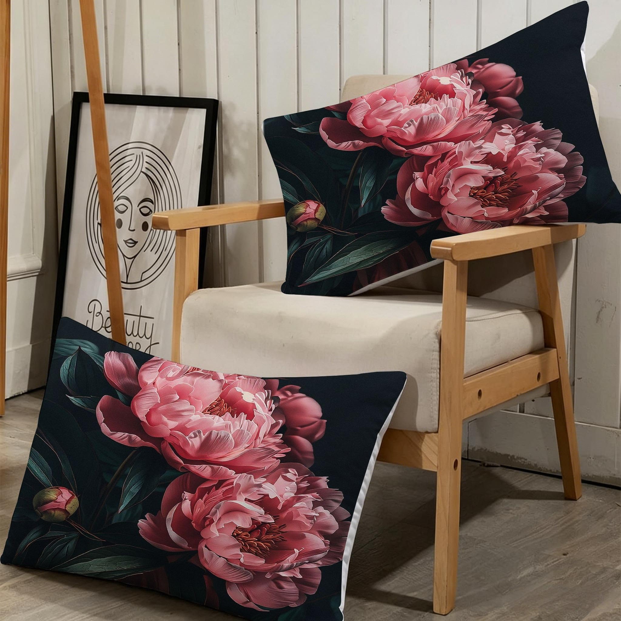 Copripiumino Matrimoniale Peonia Rosa 260x240, ZW756 | Traspiranti Durevoli Microfibra, per Tutta la Famiglia, Matrimoniale, per Tutte le Stagioni, con 2 Federe 50x80 cm