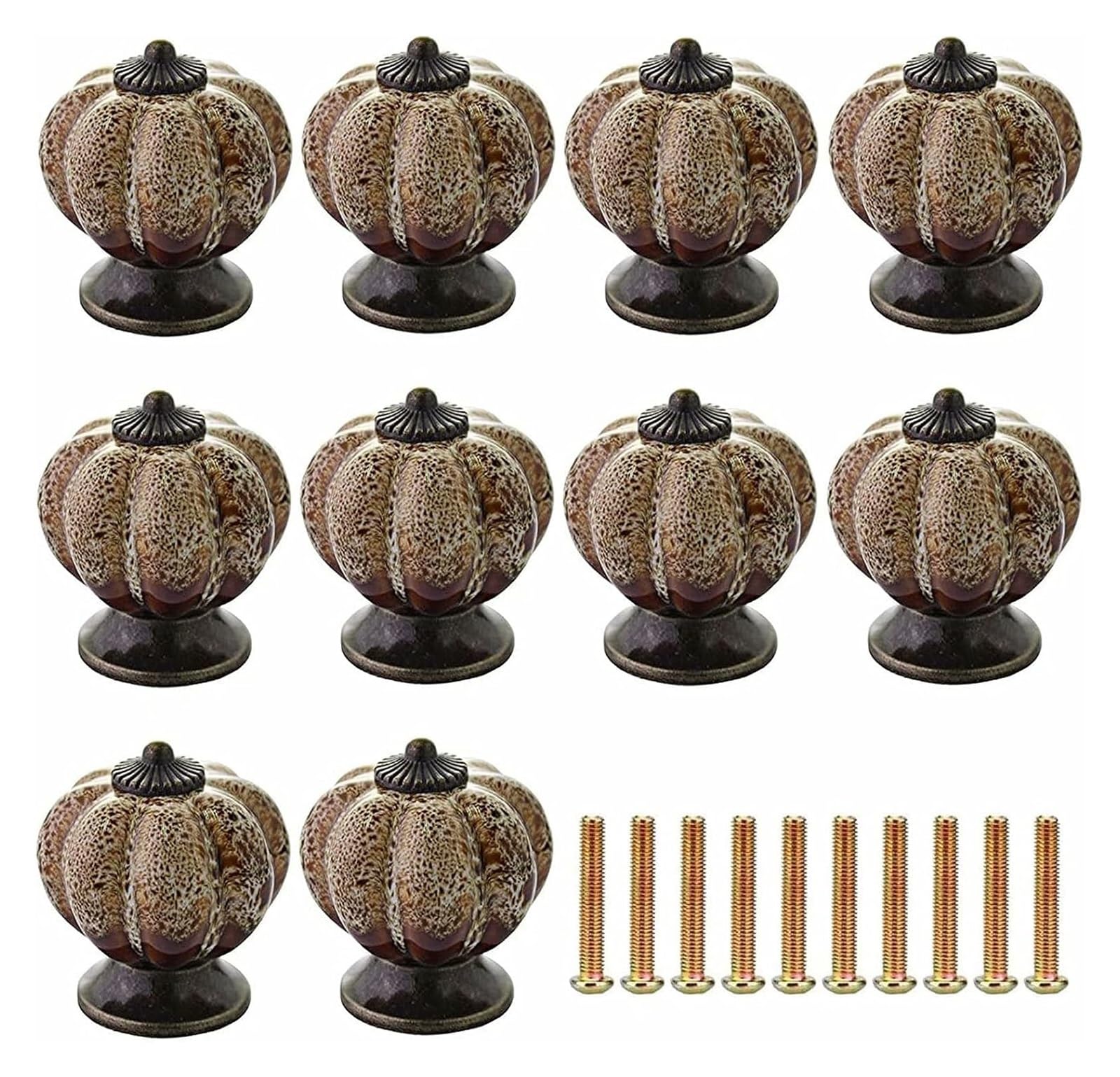 ENmrfvkz Ceramic Cupboard Drawer Handle Knobs, Ceramic Cupboard and Door Knobs, Multicolor, 10 Pcs(Leopard White)