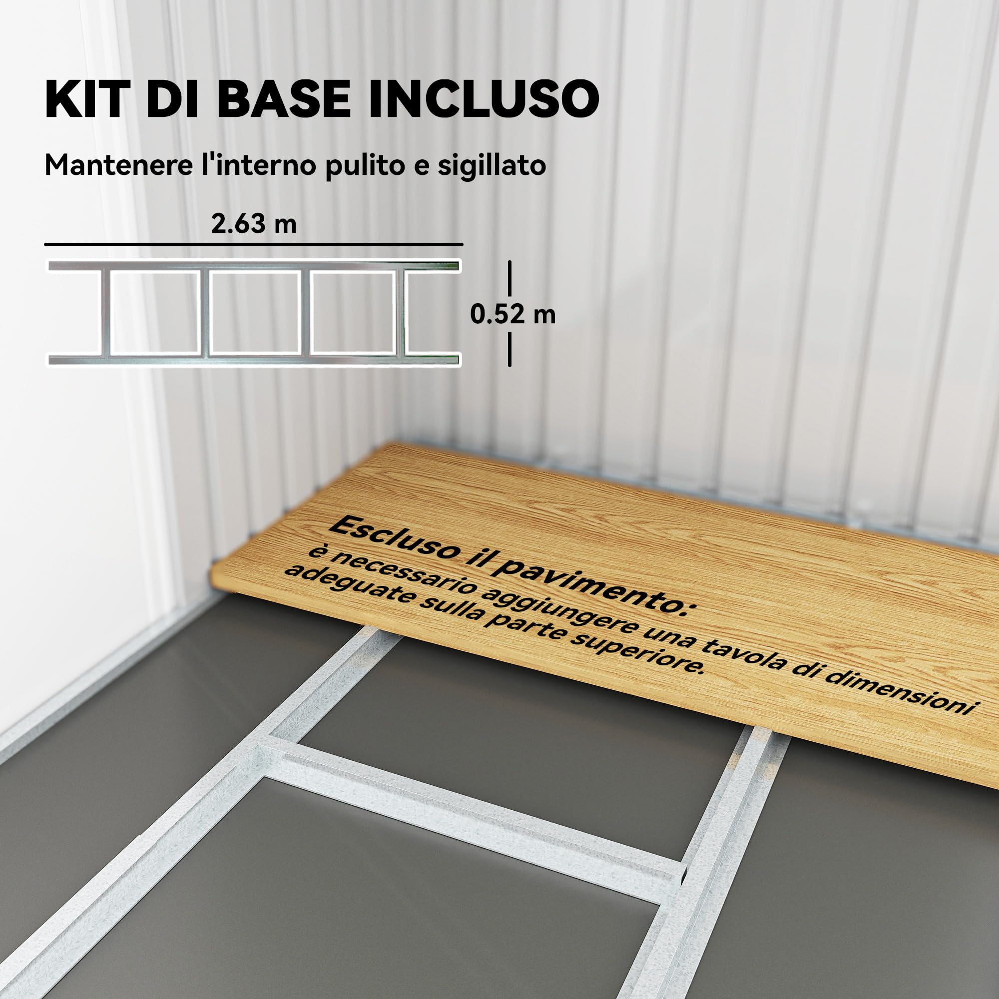Outsunny Casetta da Giardino 3.2m² in Acciaio Zincato con Kit Fondazione, Prese d'Aria, Capanno Porta Attrezzi con Tetto Inclinato, Doppia Porta Scorrevole Bloccabile, Verde Chiaro