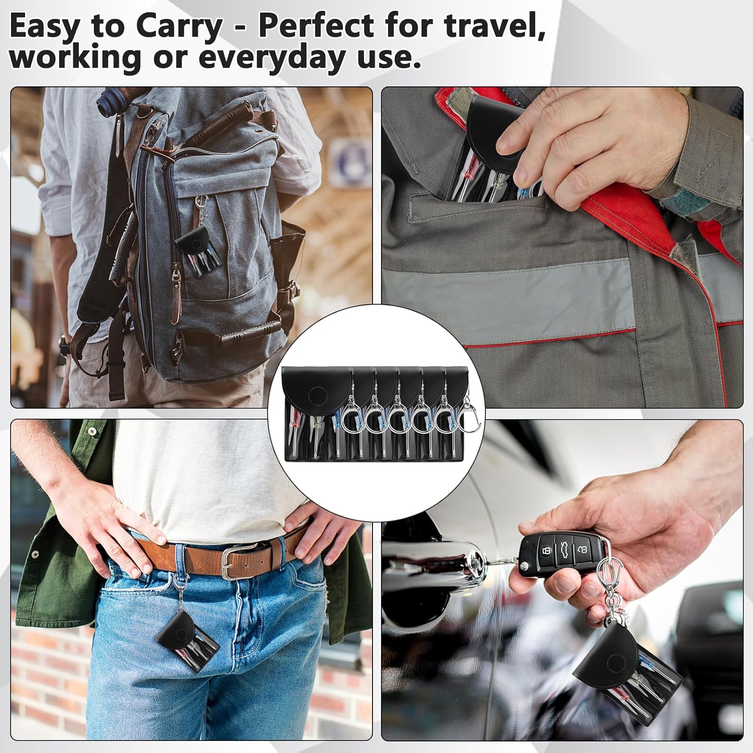 HOFASON Mini Screwdriver Keychain Set 20 Pcs, Bulk Small Gifts Party Favors for Men Adults Coworkers, Easter Basket Stuffers, Bulk Fathers Day Dad Gifts Stocking Stuffers Prizes for Adults Mini Tool - Image 6