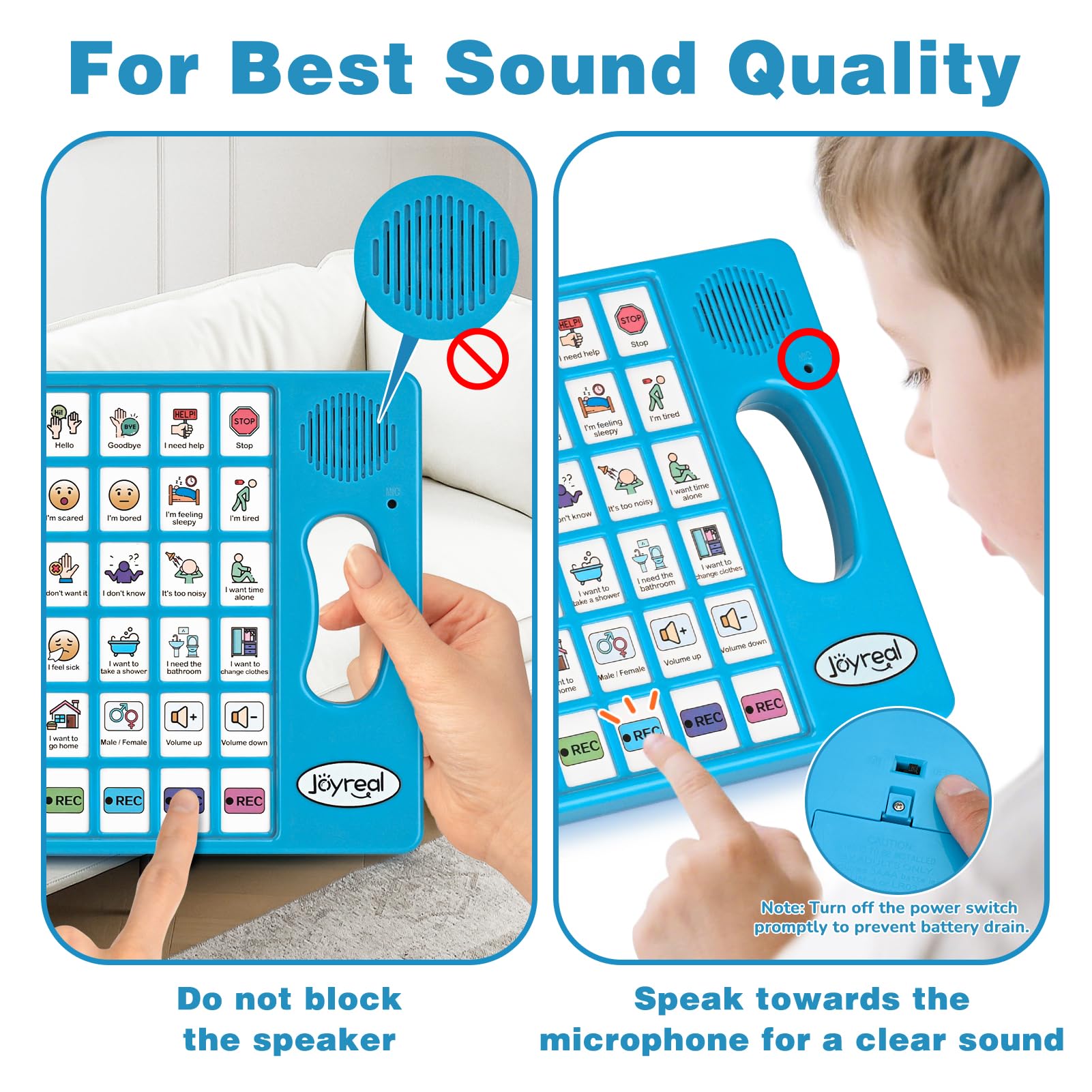Joyreal AAC Device for Autism, Non Verbal Communication Tools for Speech Therapy & Stroke Rehab. Communication Tablet, Autism Talking Aids with 8 Programmable Buttons & Adjustable Volume — Amazon image 8