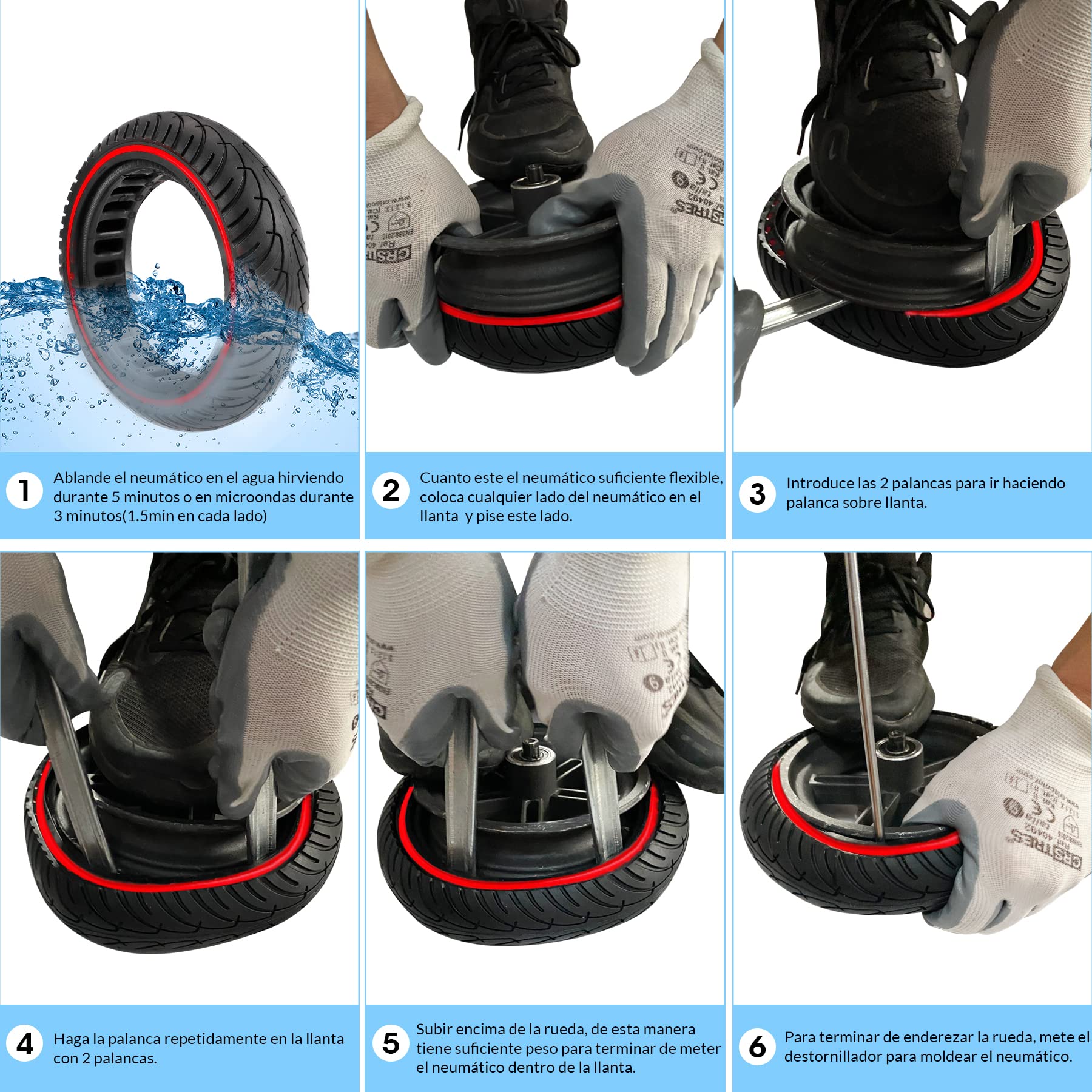 ANSENI Ruote Monopattino Electtrico gomme monopattino 8 1/2x2 Per Xiaomi scooter,Antiscivolo ed elastico,Ruota di ricambio anti-foratura compatibile con Xiaomi scooter elettrico M365/M365 Pro/Pro 2,1S