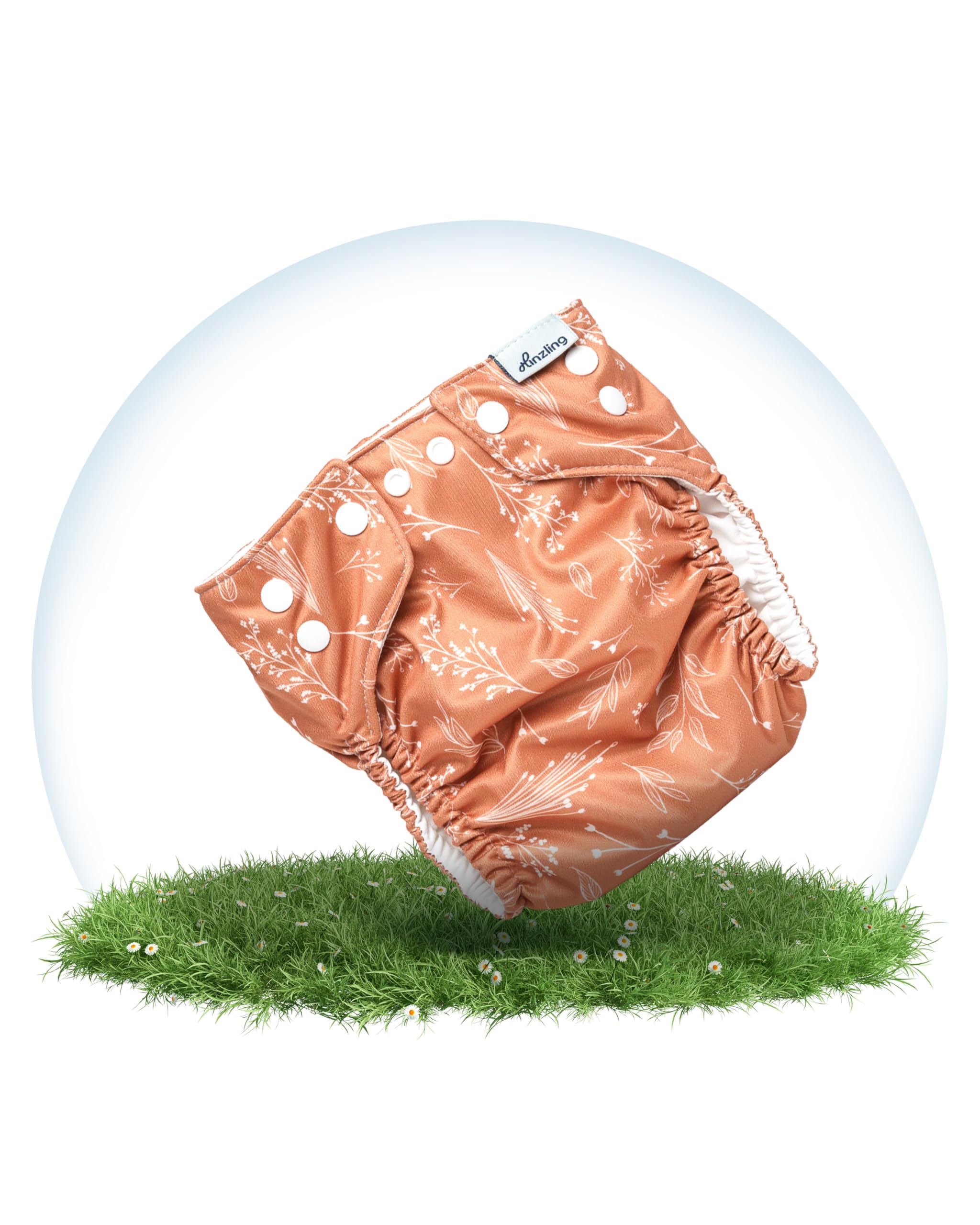 Stoffwindel Überhose Newborn (Botanical Mocha) – Größenverstellbar & langlebig aus recyceltem Polyester – Weiche Passform & zu zuverlässige Abdichtung