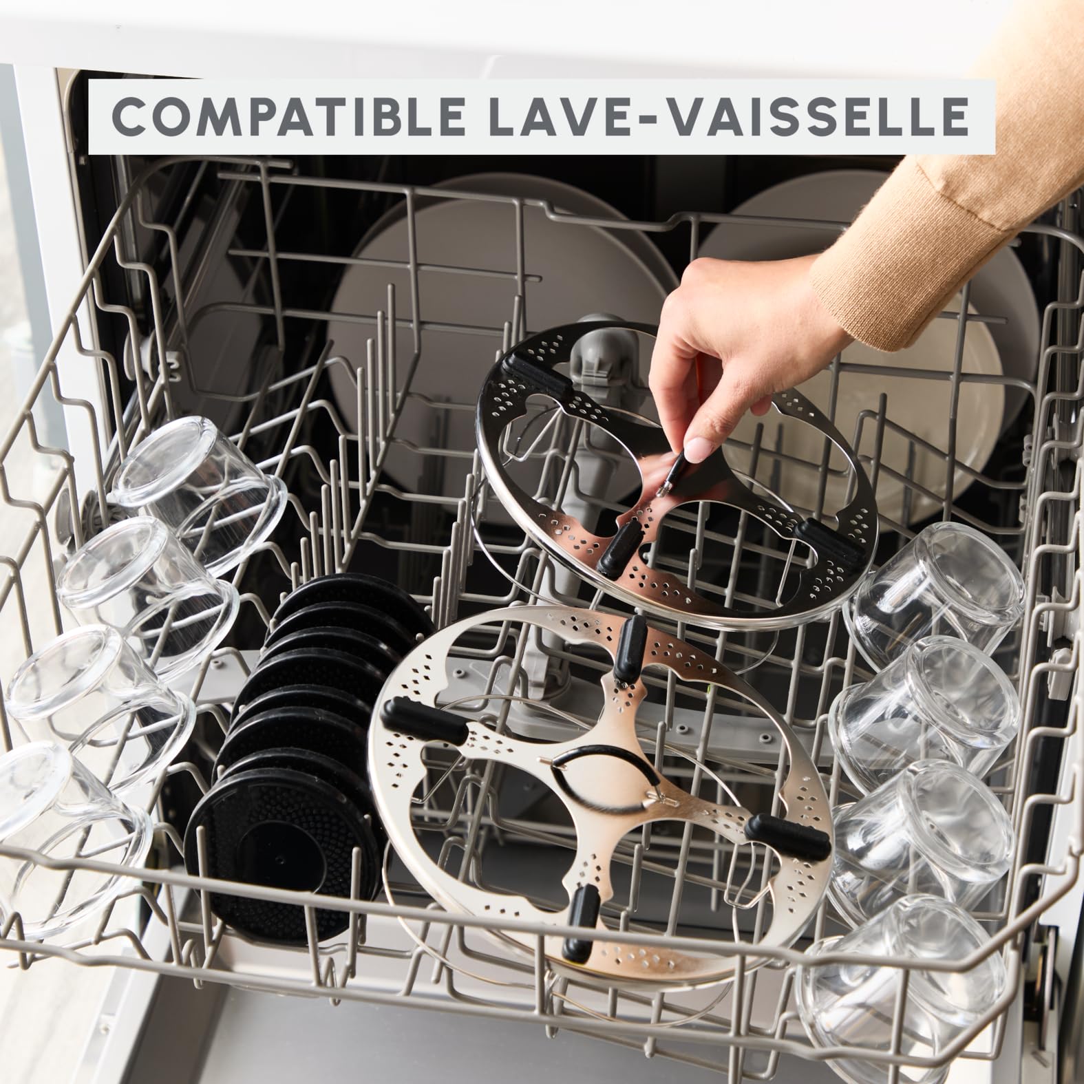Moulinex Kit de 8 verrines superposables, Cookeo, Couvercles, Entrées, Yaourts et desserts, XA6140E0