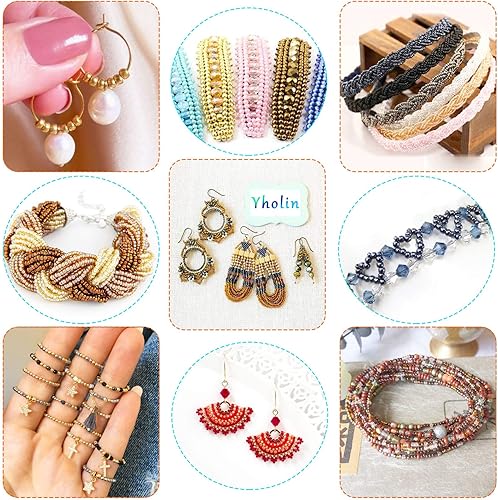 Miniatura 5 de Abalorios de semilla Yholin hechos de cristal a granel, colores metálicos acabado mate