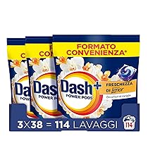 Dash Power Pods Detersivo Lavatrice In Capsule, 114 Lavaggi (38×3), Freschezza Di Lenor, Oro e Fiori di Vaniglia, Freschezza che dura 7 Giorni, Pulizia Impeccabile