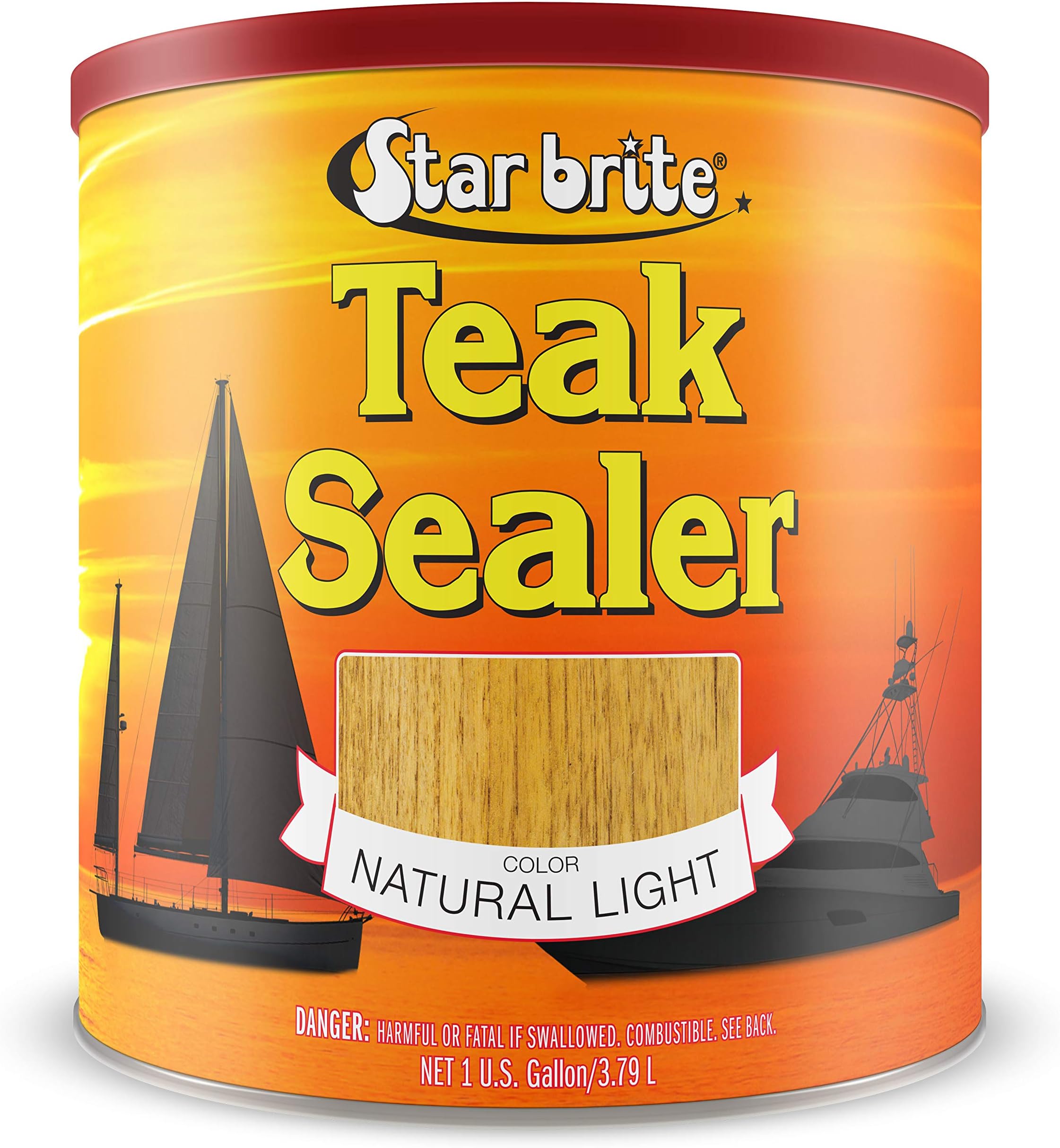 STAR BRITE Teak Sealer - No Drip, No Splash Formula - One-Coat, Durable Protection for All Fine Woods - Perfect for Outdoor Furniture & Marine Use - Natural Light 1 Gallon (087900)