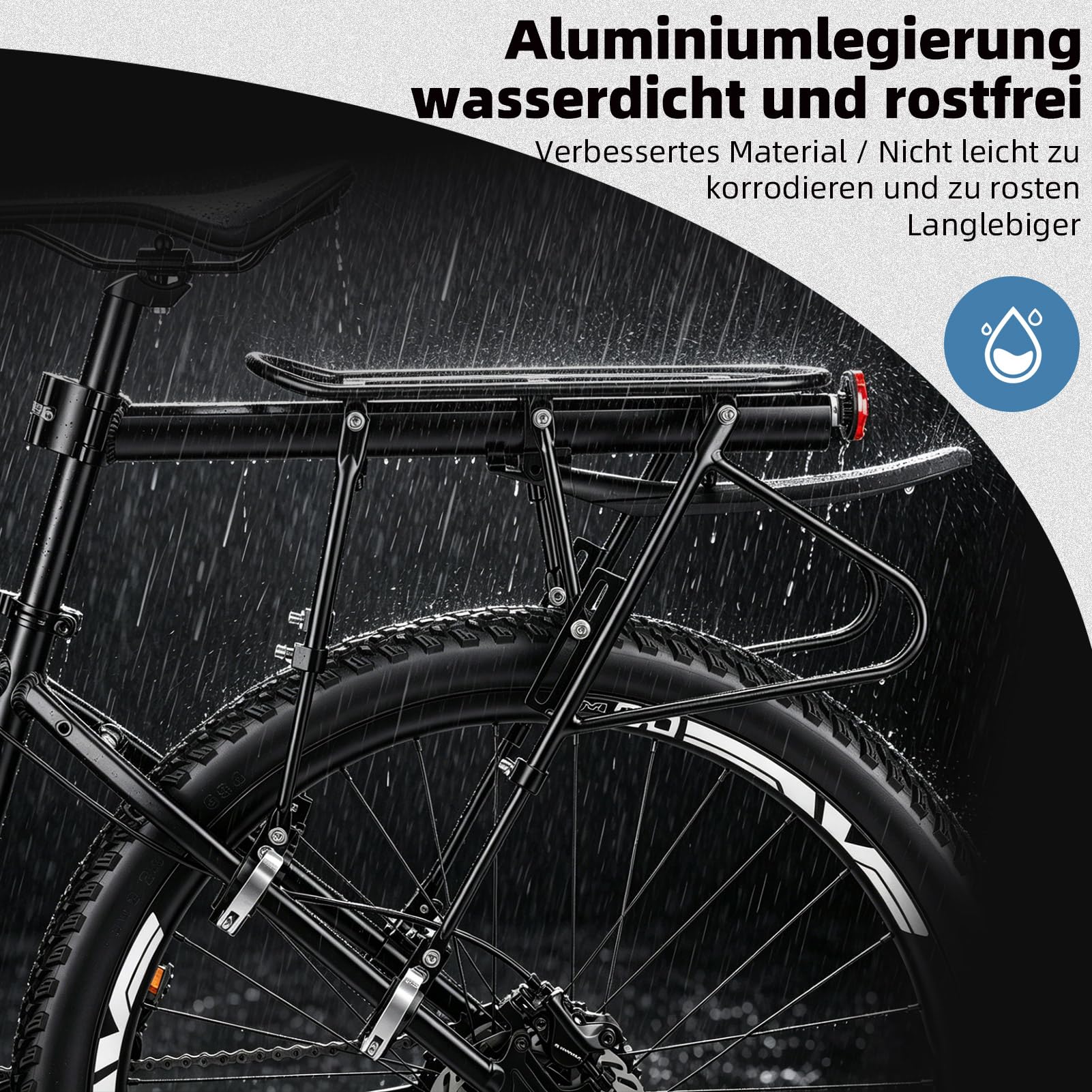 West Biking Gepäckträger Mountainbike - Robust MTB Aluminium Fahrradgepäckträger, Einfache Montage, Fahrrad Hinten Maximalbelastung 50kg