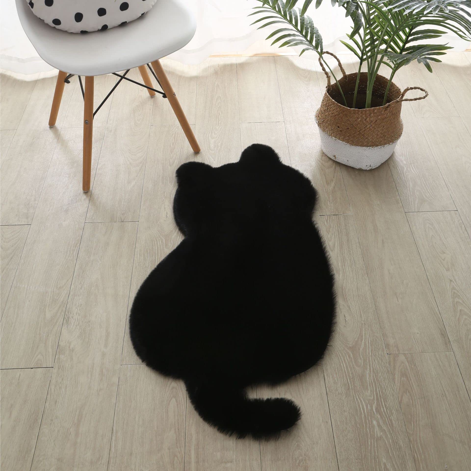Tapis en fausse fourrure de lapin pour créer un coin repas cosy