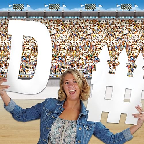 Miniatura 9 de Beistle Telones de fondo de campo de fútbol, 4 x 30 pies, paquete de 2 - Telón de fondo para fiestas, fondo de fotos, cubierta de pared fácil de