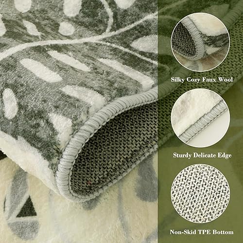 Miniatura 3 de Wonnitar Alfombras de pasillo para pasillo de 2 x 6, alfombra de baño lavable, antideslizante, alfombra tropical suave, alfombra de pelo bajo,