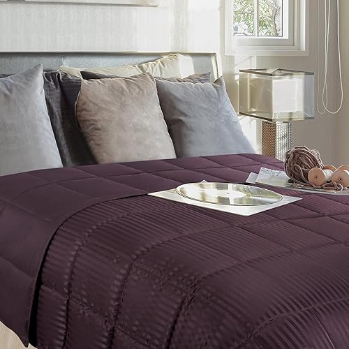 Miniatura 3 de Blue Nile Mills - Edredón alternativo para todas las estaciones, relleno de microfibra, hipoalergénico, peso medio relleno, felpa y reversible, con