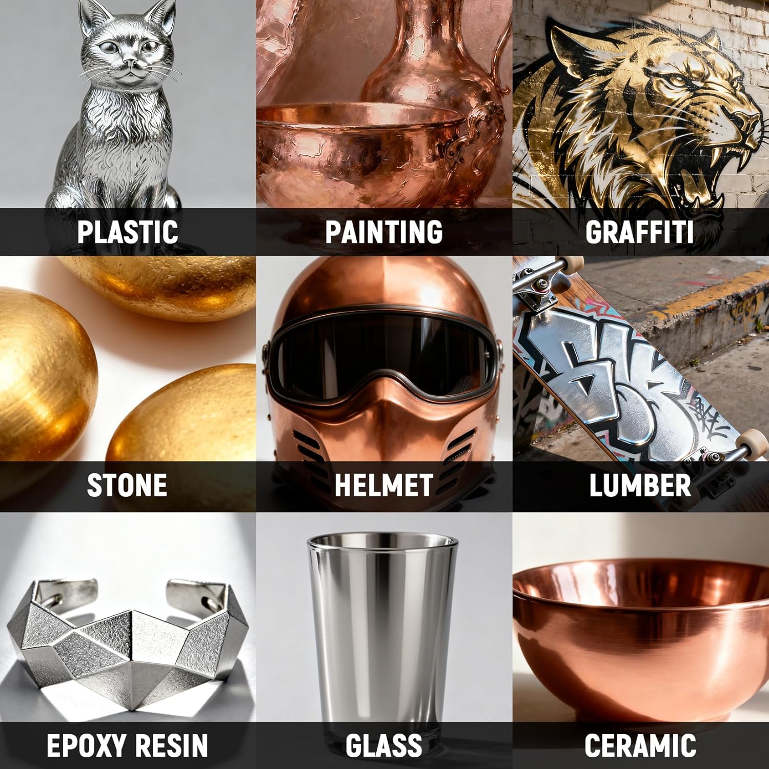 Chrome Airbrush Paint - 5 Colors, Ready-to-Use Alcohol-Based Metallic Airbrush Paint Set for Metal, Plastic Model, DIY Crafts, and Resin Projects - 5 x 30ml Bottles