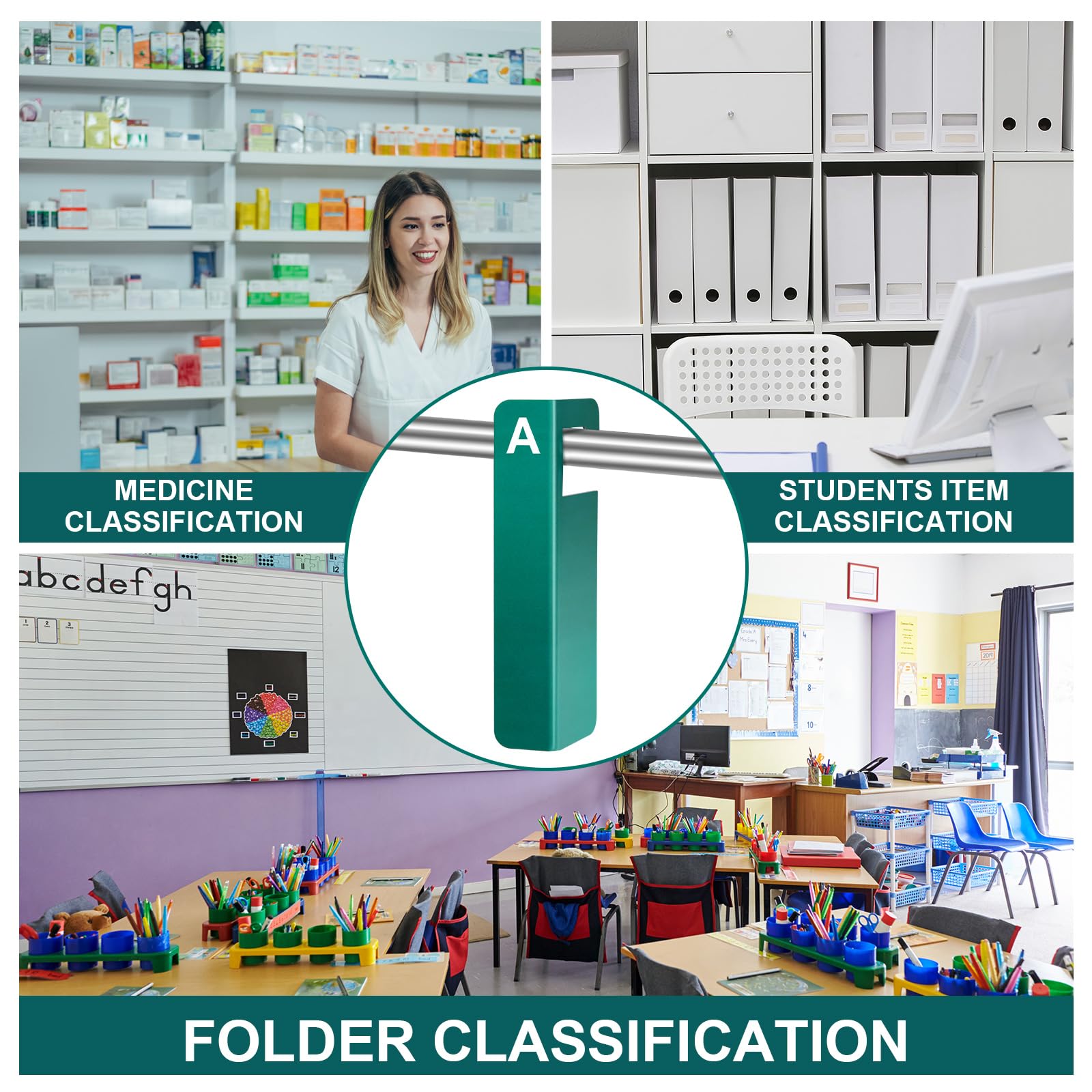 Sayglossy 25 separadores colgantes de pestañas de indexación con letras de 6 x 1.7 pulgadas, pestañas alfabéticas para colgar, separadores alfabéticos, separadores de plástico con gancho para colgar
