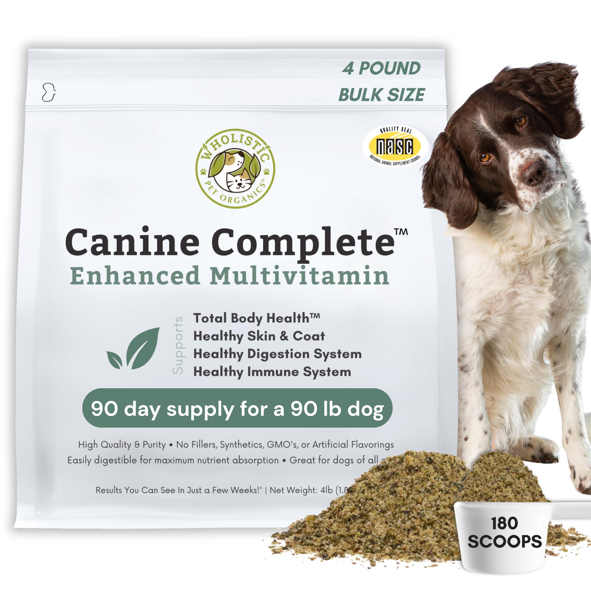 Organic Dog Vitamins, 4 Lb, 180 Scoops