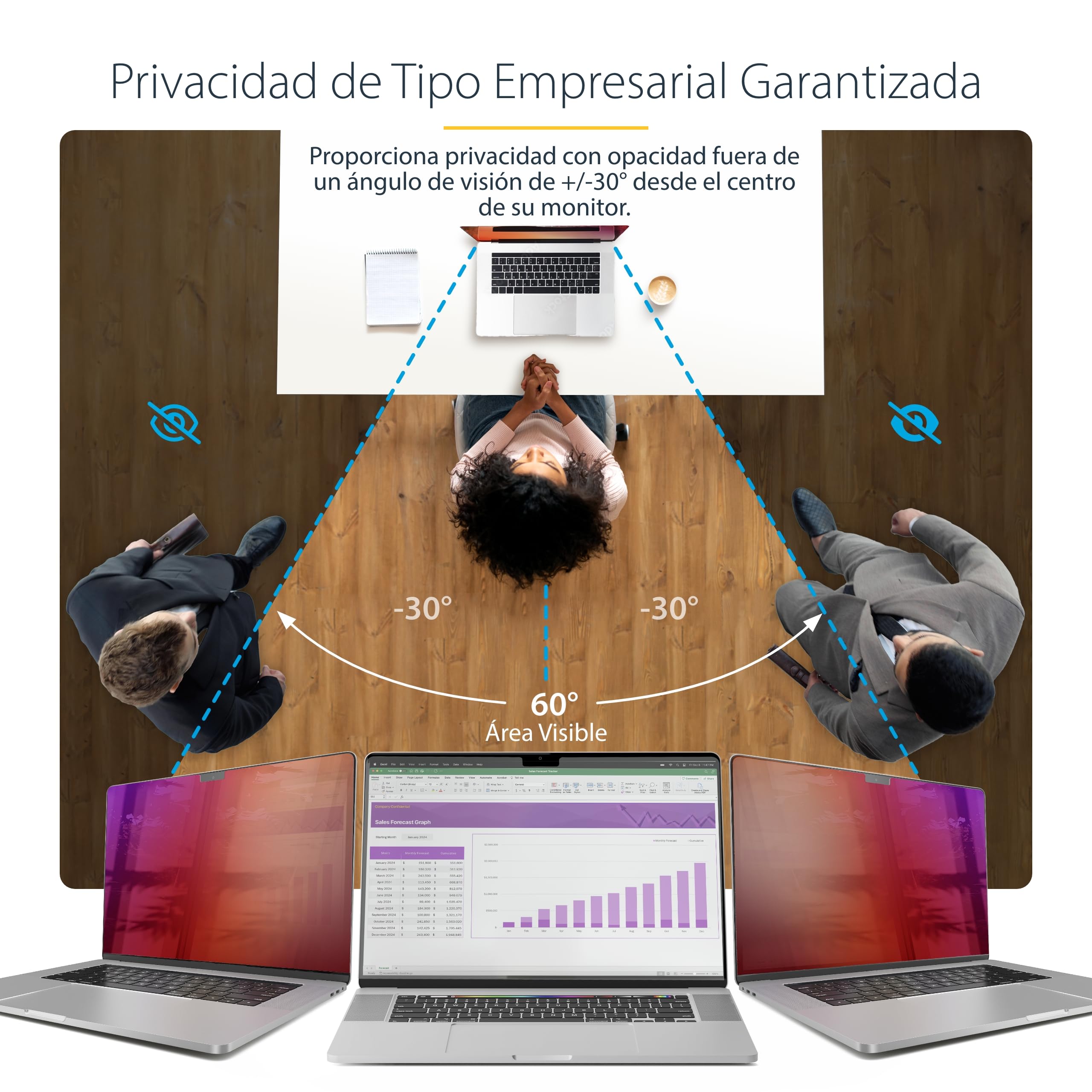 StarTech Filtro de Privacidad Dorado para MacBook Pro 16in, Antibrillo | Reduce la fatiga visual, Protege datos visuales sensibles, Facil de instalar