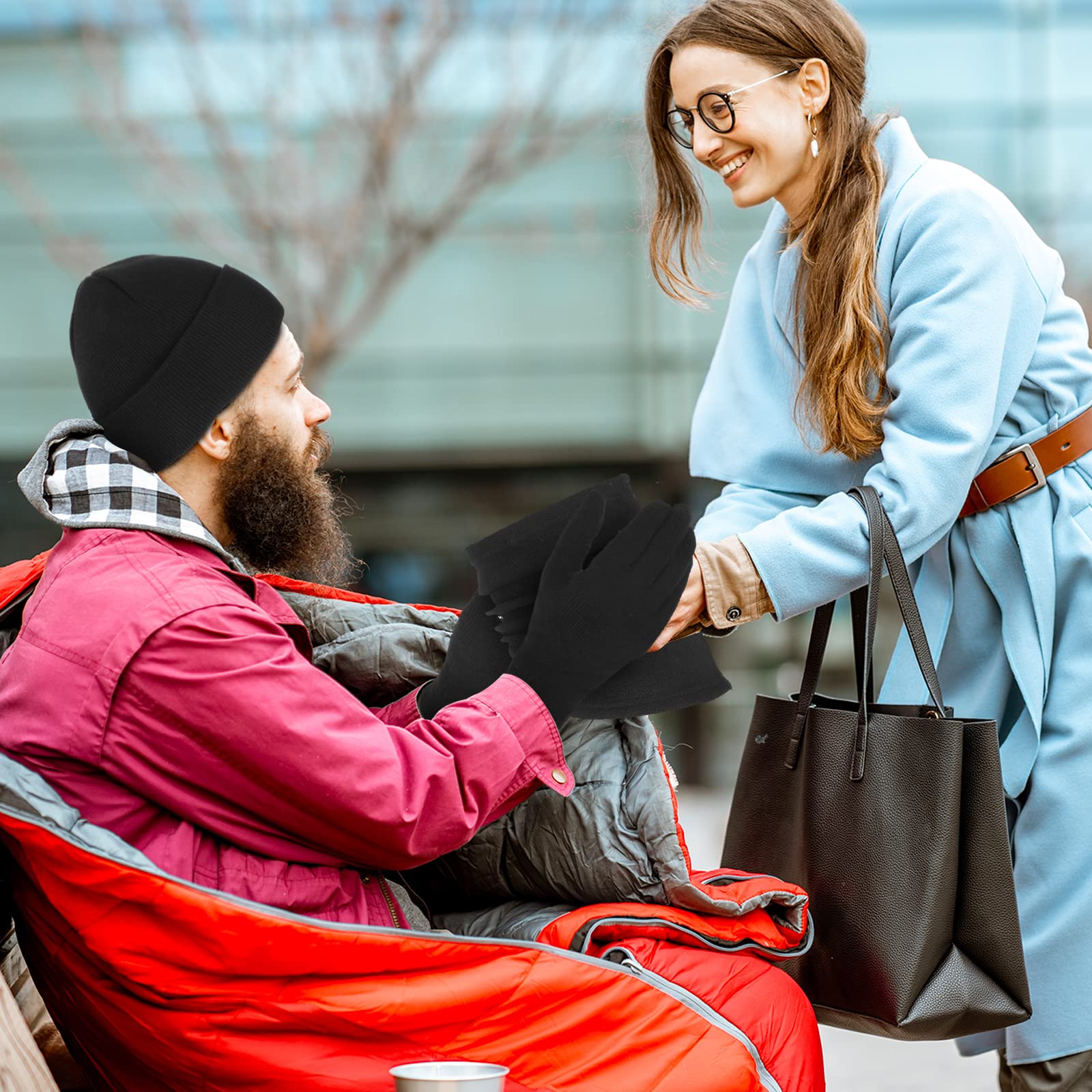 Hillban Bulk Homeless Handschuhe, Mützen, Halswärmer, Socken, Set, Winter, Spende, Wohltätigkeitsorganisation, Paket für Herren
