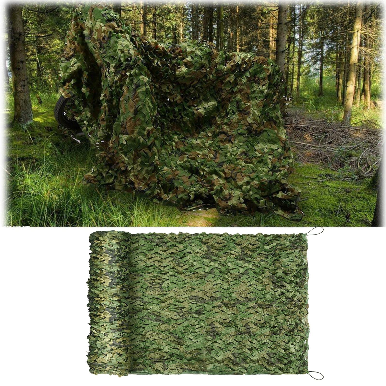 OUdini Woodland Camo Netting, Lightweight Sunscreen Camouflage Net Oxoutdoor Sunshade Net for Sunshade Camping Hunting Shooting Shelters/7 * 9M