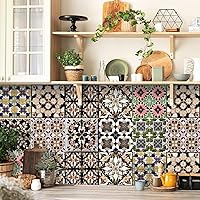 Vista 12 de Alwayspon Adhesivo para azulejos de pared moriscos, despegar y pegar, calcomanías de vinilo autoadhesivas para azulejos de cocina y baño, 6 x 6