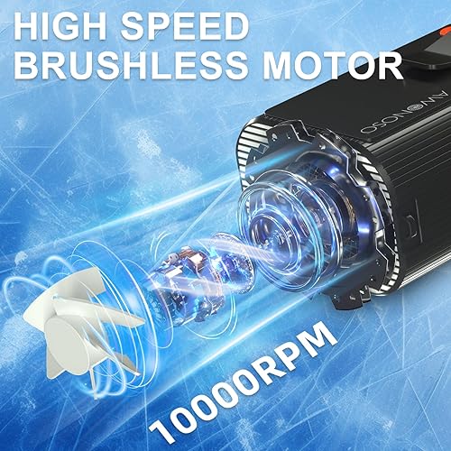 Miniatura 3 de Ventilador recargable de cuello de cintura personal AI, ventilador de escritorio de 3 velocidades 10000 RPM, ventilador de escritorio manos libres